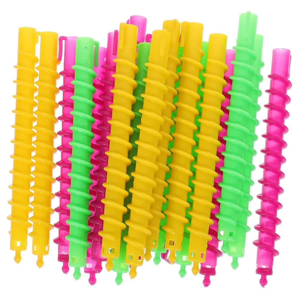 20 unidades de 15 cm de espiral de plástico para peluquería, rizadores de pelo, rizadores de pelo permanentes, herramientas de salón de belleza para mujeres y niñas