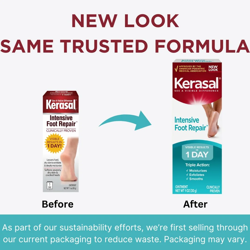 Kerasal 29974 Reparación de pie intensivo Exfoliante Hidratante de pies, 1 oz