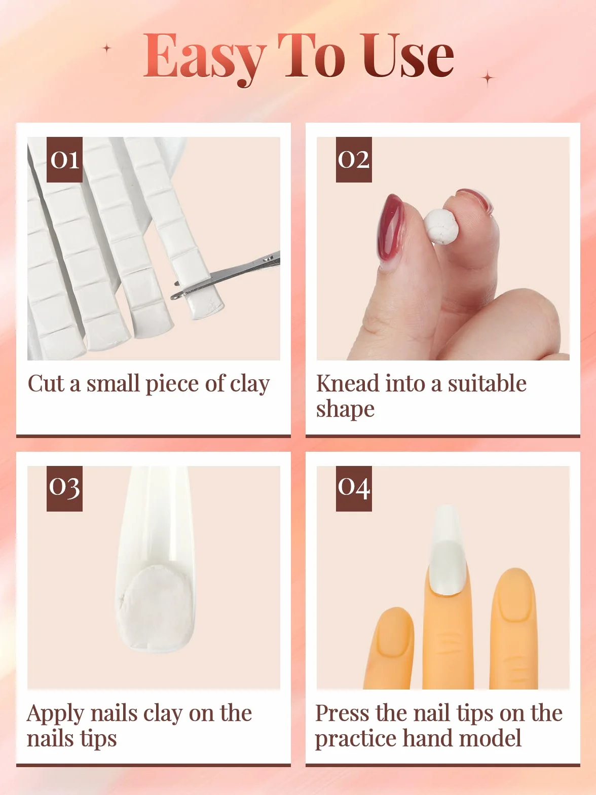 LIONVISON Mano para Practicar Uñas acrílicas, Manicura Flexible Mano de Practicas de Uñas y 200 Piezas de Uñas Acrilicas para Uñas Manicural