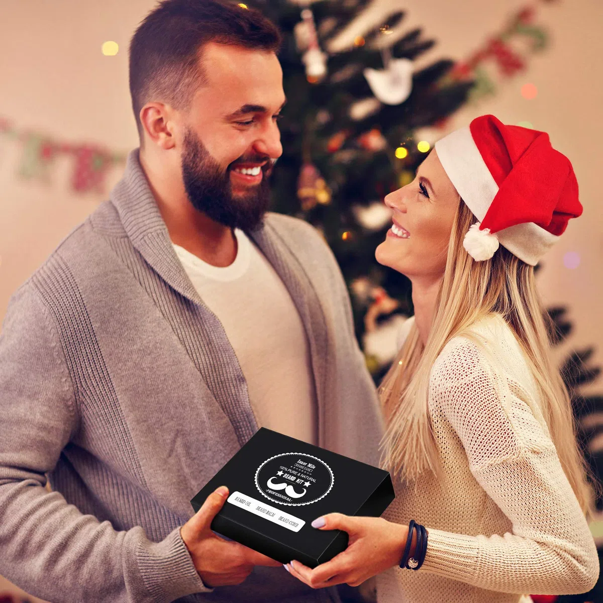 Kit De Barba Para Hombre Con Aceite De Barba, Peine De Barba, BáLsamo De Barba
