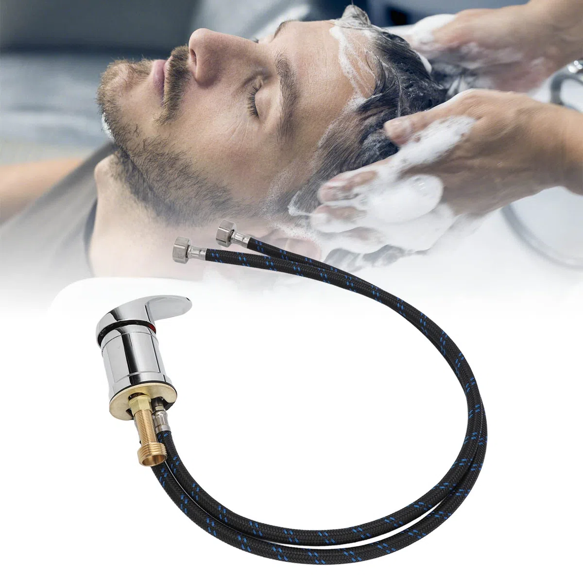 Grifo Lavacabezas Peluqueria, Resistencia a la Corrosión, Kit de Grifo y Rociador, Robusta y Resistente para Cama de Champú