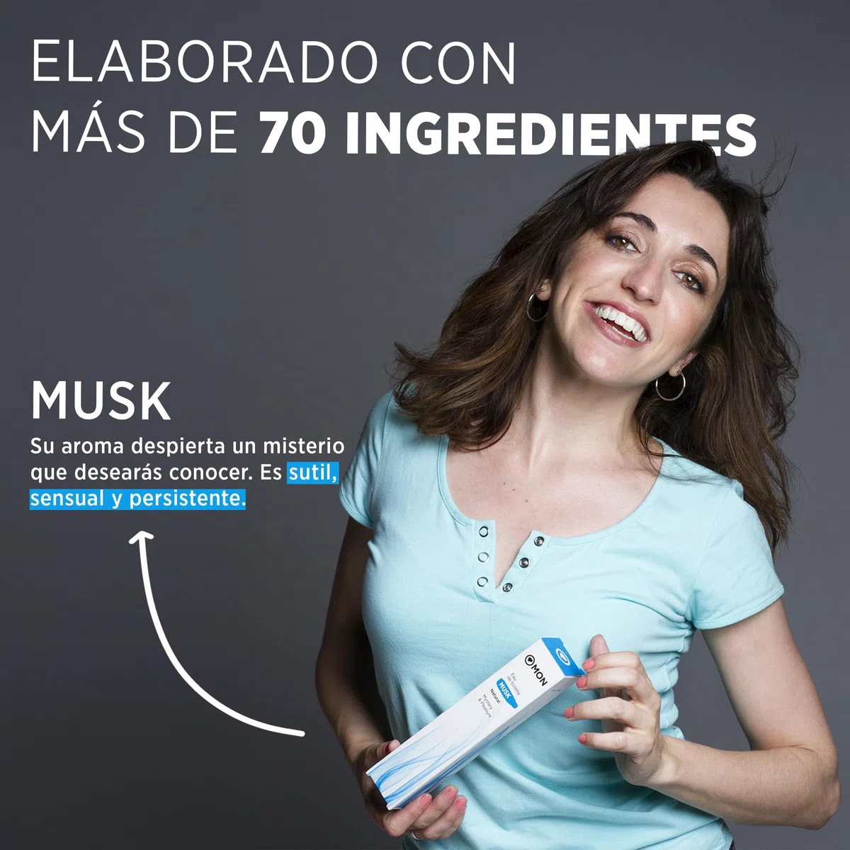 MON Colonia de Musk 100 ml -Con Aroma de Almizcle - Elaborado con 70 ingredientes Naturales - Frescura y Sensualidad