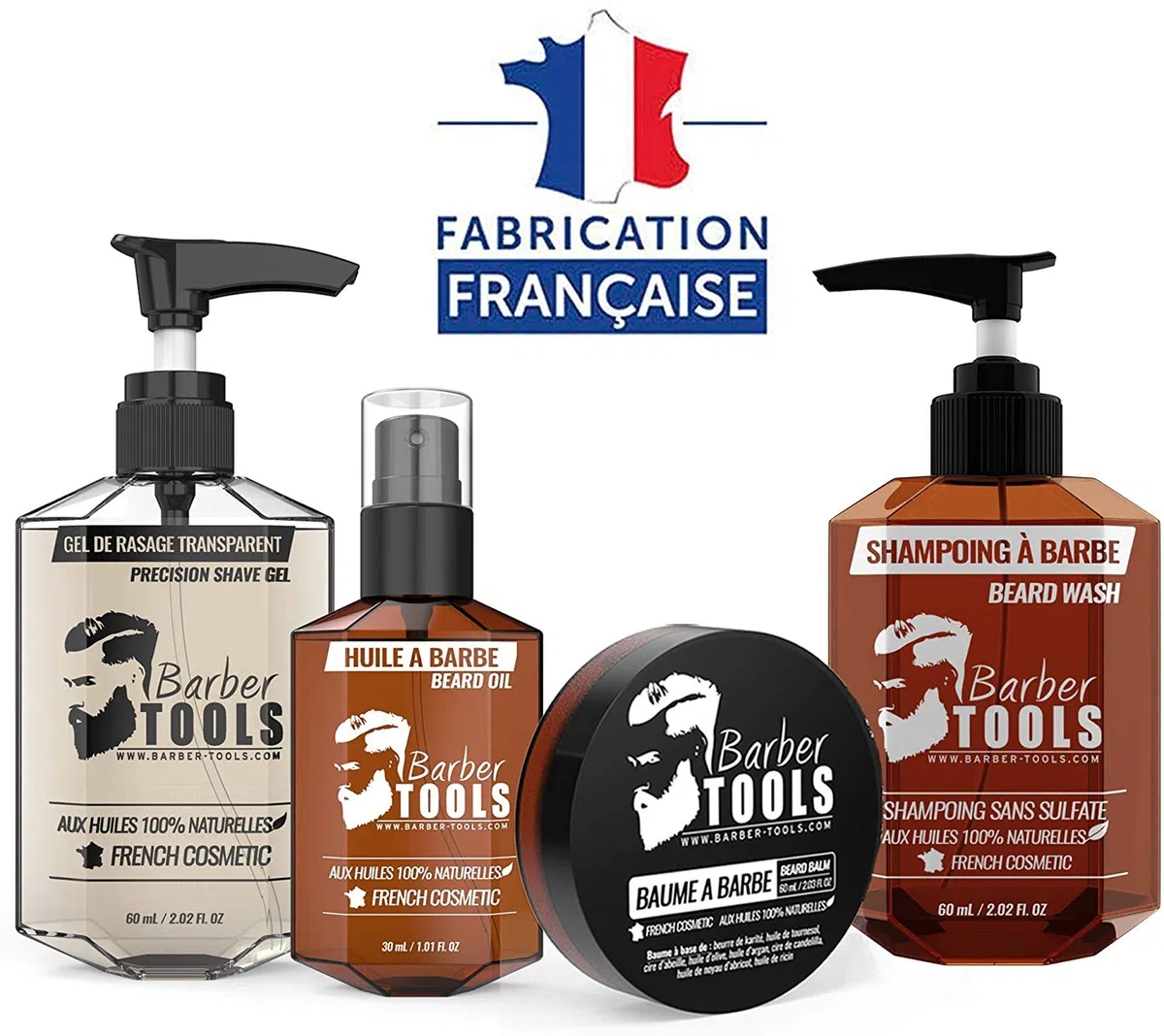✮ BARBER TOOLS ✮ Kit/Set/Estuche de arreglo y cuidado de la barba y afeitarse | Cosmético Made in French