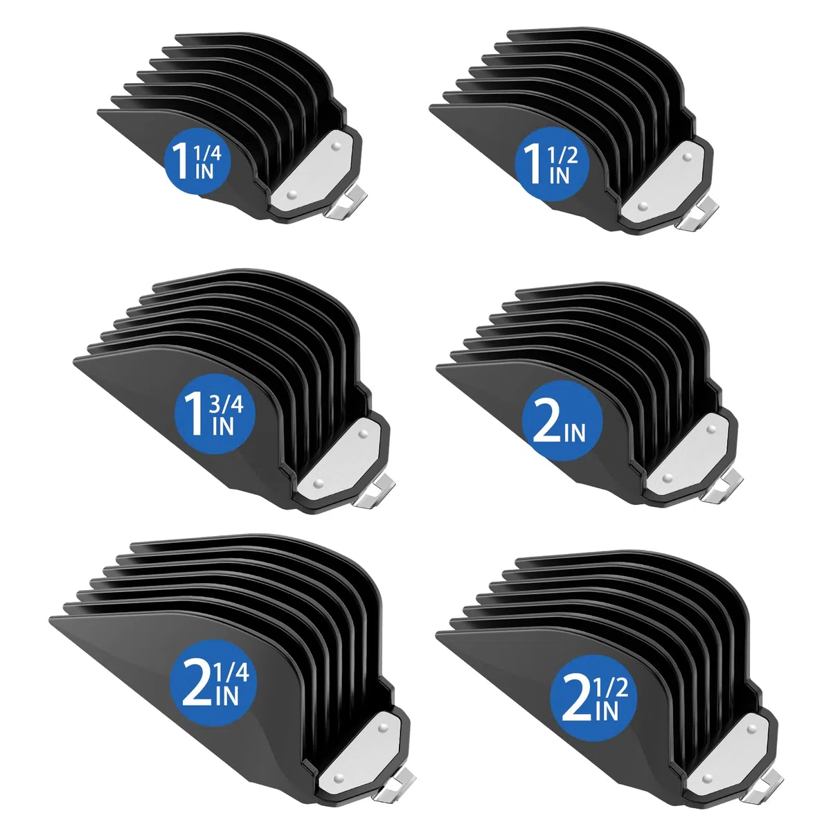 Cabezales de recortadora para Wahl Magic Clip, juego de peine con 6 longitudes de corte 32/38/44/51/57/64 mm, accesorios para cortapelos y maquinilla de afeitar a elegir (10, 12, 14, 16, 18, 20, negro