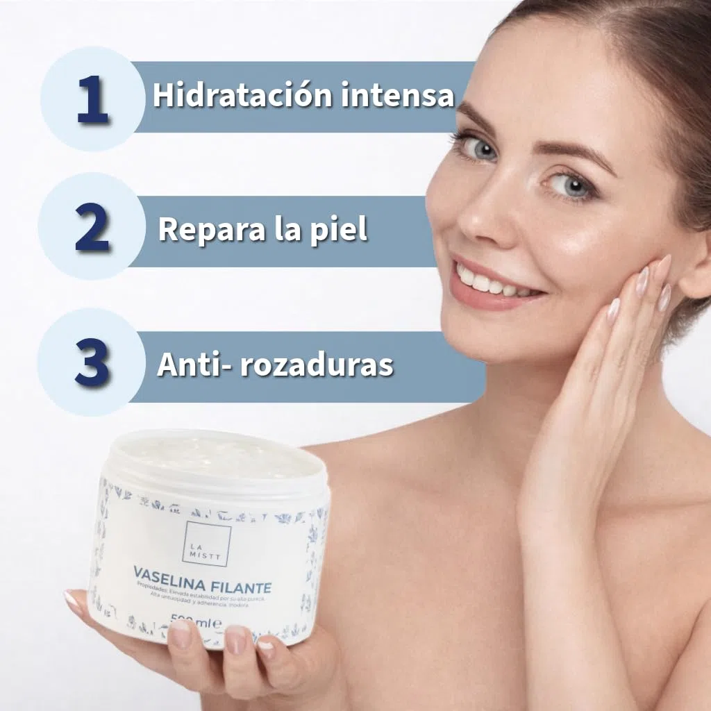 Vaselina Filante 1000 mL | Fórmula Mejorada Uso Dermatológico y Profesional | Vaselina Pura 1 Kg Cuidado de Tatuajes Vaselina Neutra