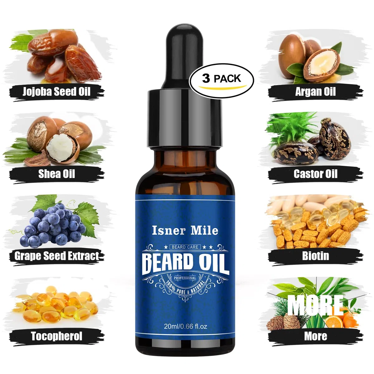 Kit de Barba - Kit de Barba con Aceite para la Barba, Loción para la Barba, Bálsamo para la Barba, Cepillo para la Barba, Peine, Tijeras para la Barba