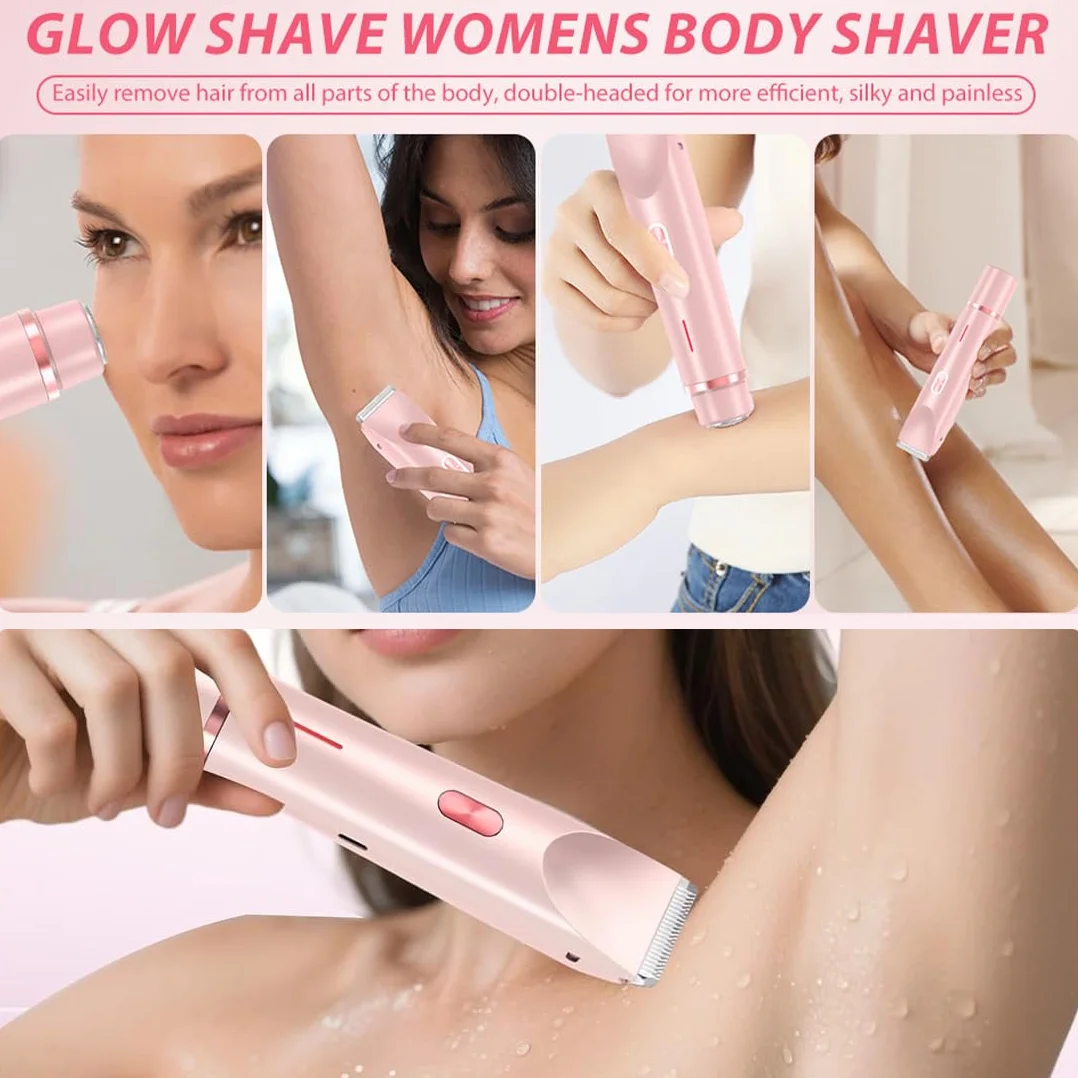 Doble Cabeza Depiladora Mujer,Eléctrico Rasuradora Mujer, IPX7 Impermeable, Multifuncional, Apta para el Cuerpo, Las Piernas y los Brazos, Regalo para Mujer