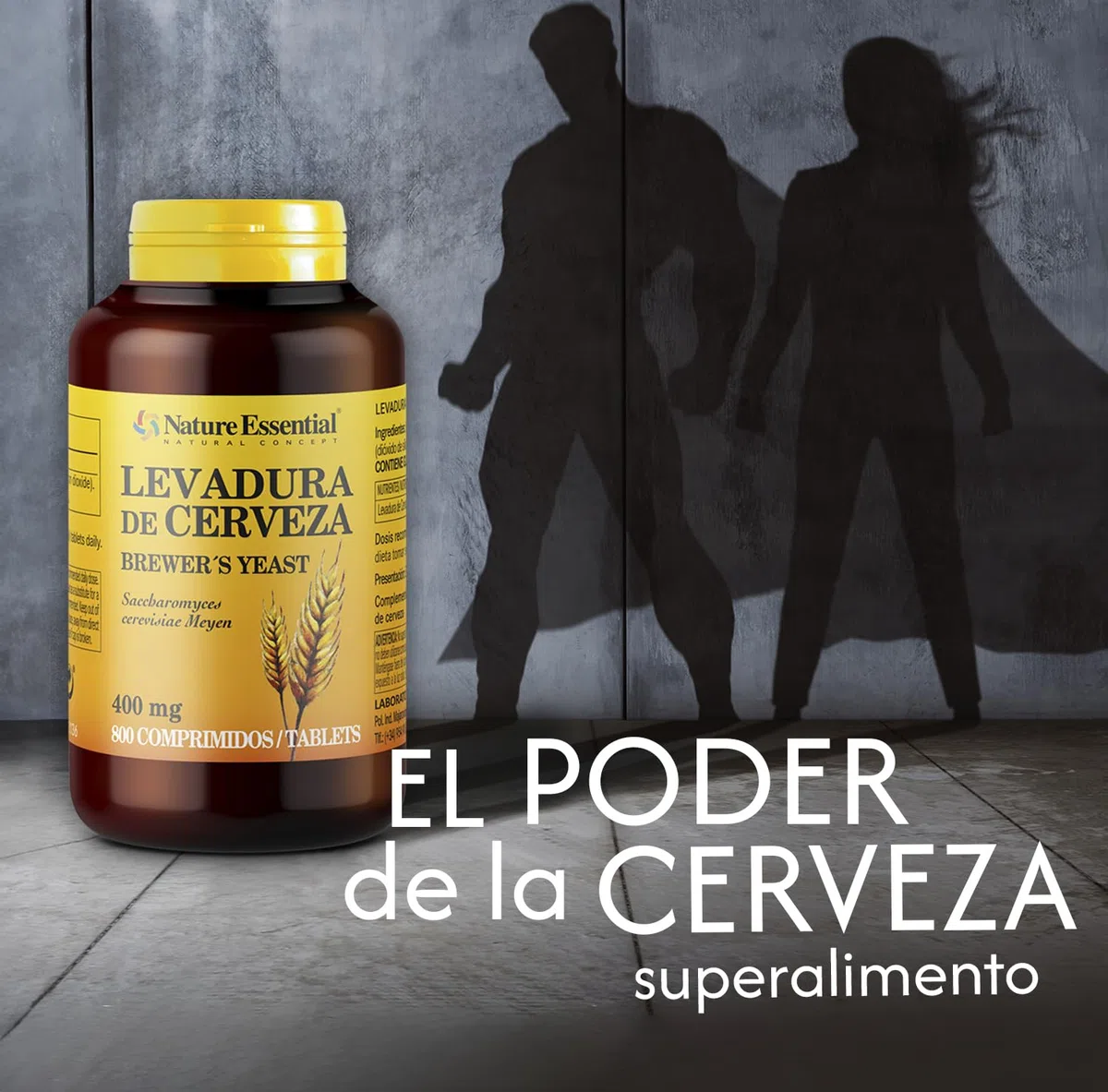 Nature Essential | Levadura de Cerveza 400 mg | Pack 3 Unidades | 800 Comprimidos | Fortalece Uñas, Piel y Cabello | Contribuye a la Formación de Queratina | Alto Valor Proteico | Vitamina B