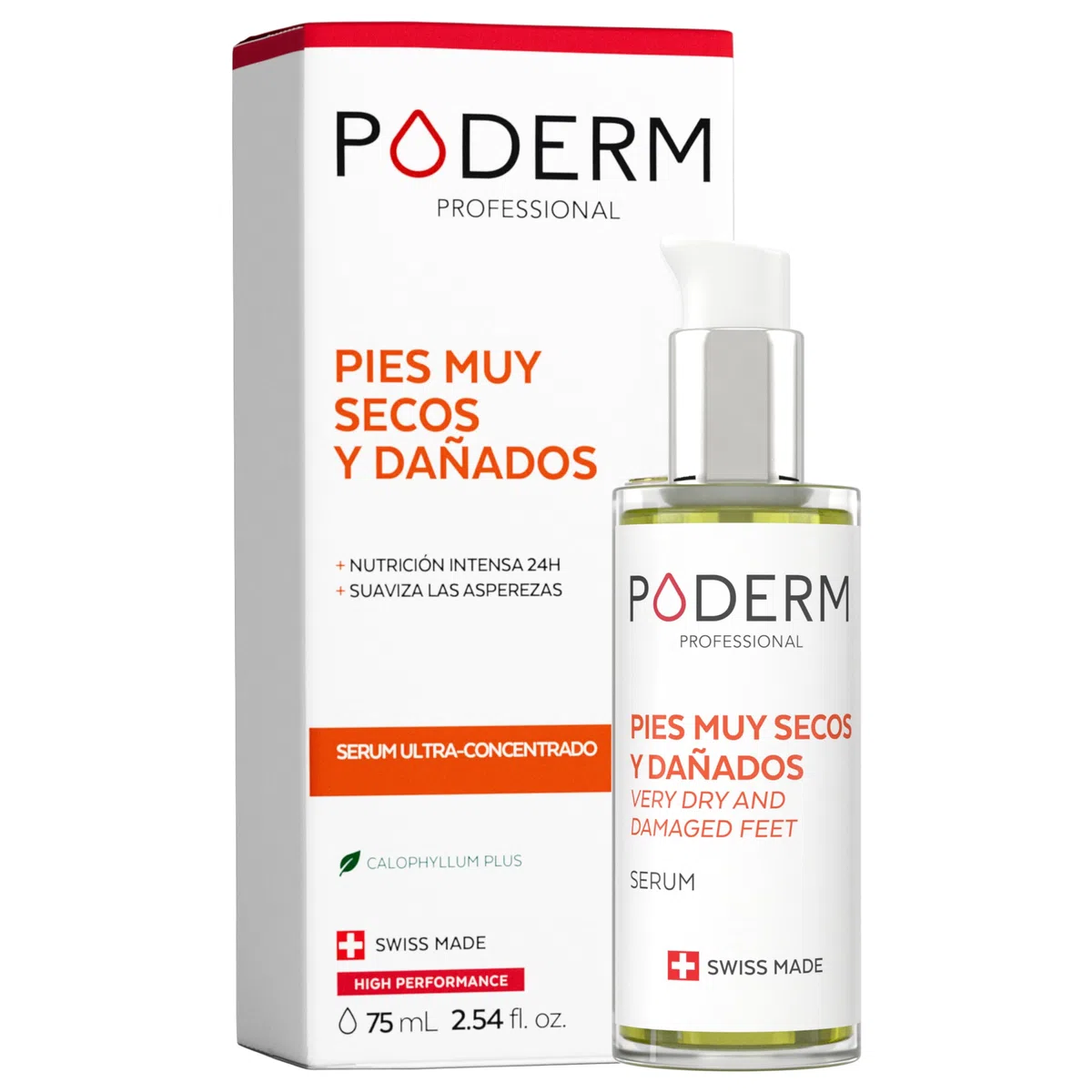 PODERM - PIES MUY SECOS Y DAÑADOS - Repara y nutre intensamente durante 24 horas - Pies visiblemente reparados en 7 días - Ingredientes 100% naturales - Cuidado de los pies - Swiss Made