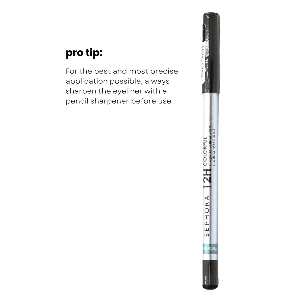 Sephora 12H colorido lápiz de contorno de ojos impermeable – 01 encaje negro 0.3 oz