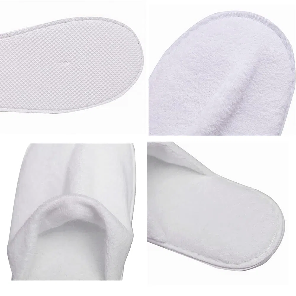 Zapatillas de Hotel 6 pares Pantuflas Invitados Punta Cerrada Lavable Vellón Coralino Esponjoso de Tamaño General Pantuflas Desechables por Baño Invitados Hogar Bodas
