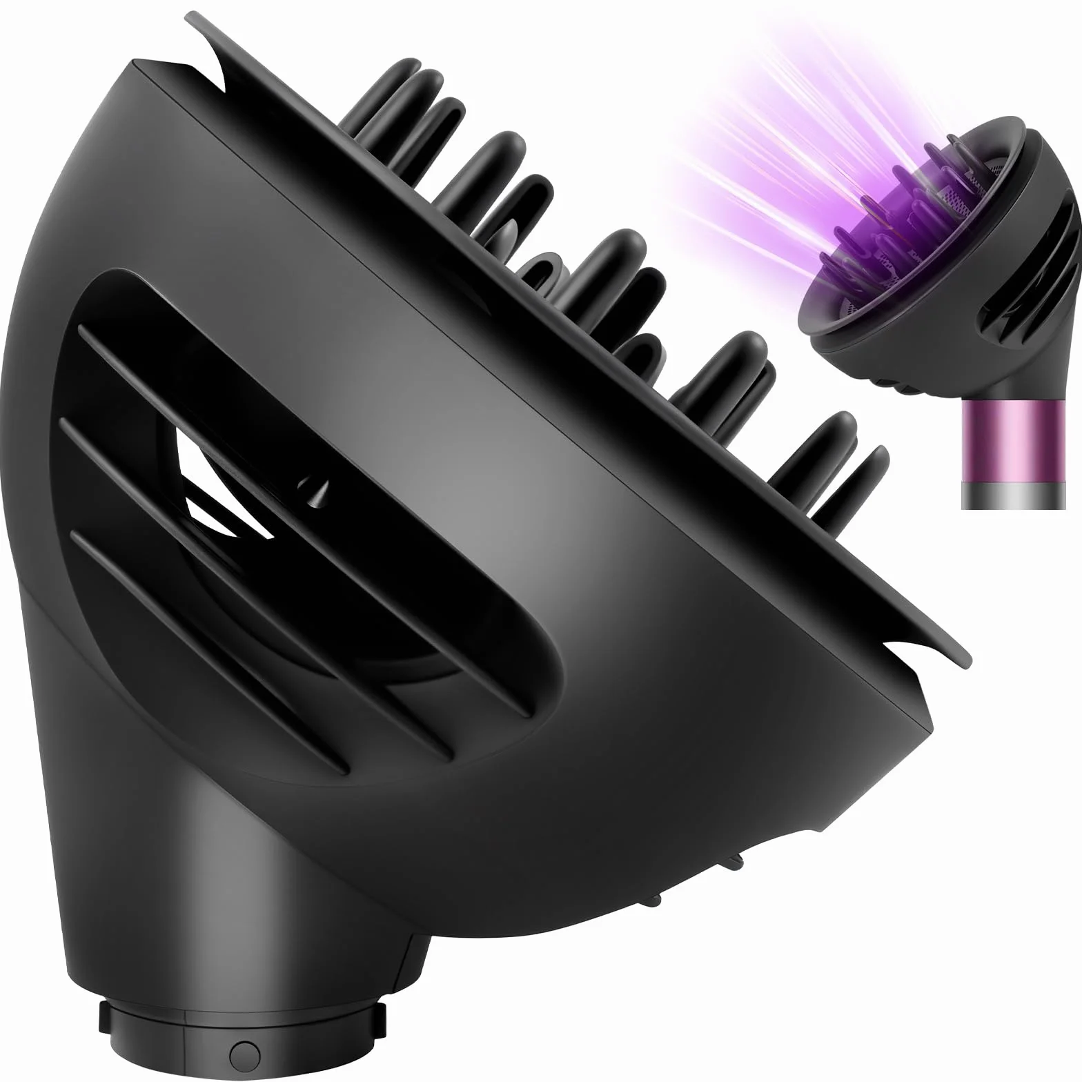 Difusor Pelo Rizado para Dyson Airwrap HS01 HS05 HS08, Difusor Airwrap para Dyson Airwrap, convertible para Dyson Airwrap Styler en Secador de Pelo, para Pelo Rizado U Ondulado, Negro