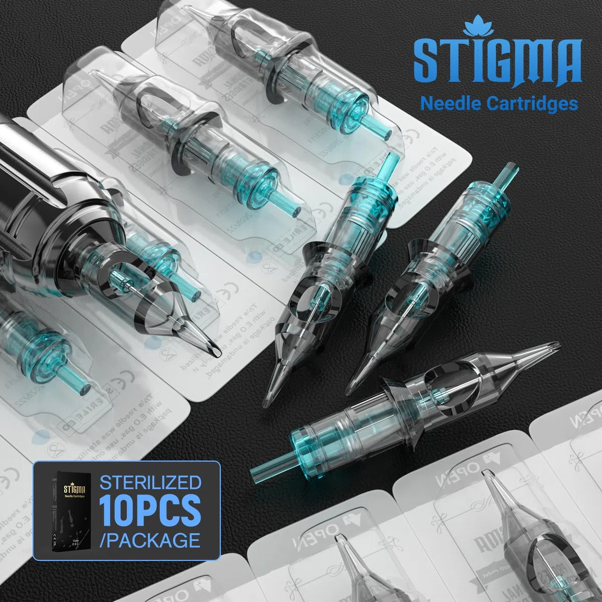 STIGMA Maquina de Tatuar, Kit Completo para Principiantes Inalanbrica Bateria con Maquina de Tatuaje Negra,Agujas,Tinta etc.