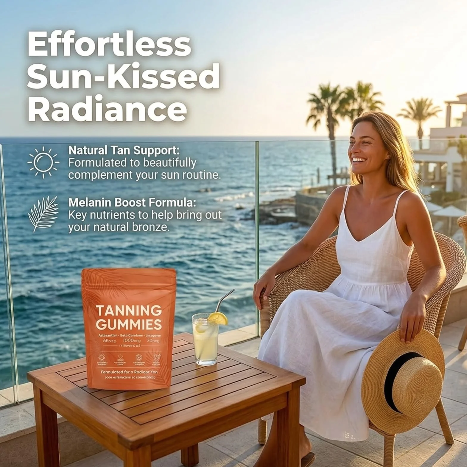 2 Box Gomitas de bronceado para mujer,gomitas de bronceado rápido sin sol,Mejora el Tono Natural de la Piel, licopeno, mejora el tono natural de la piel, gomitasDe rutina de
