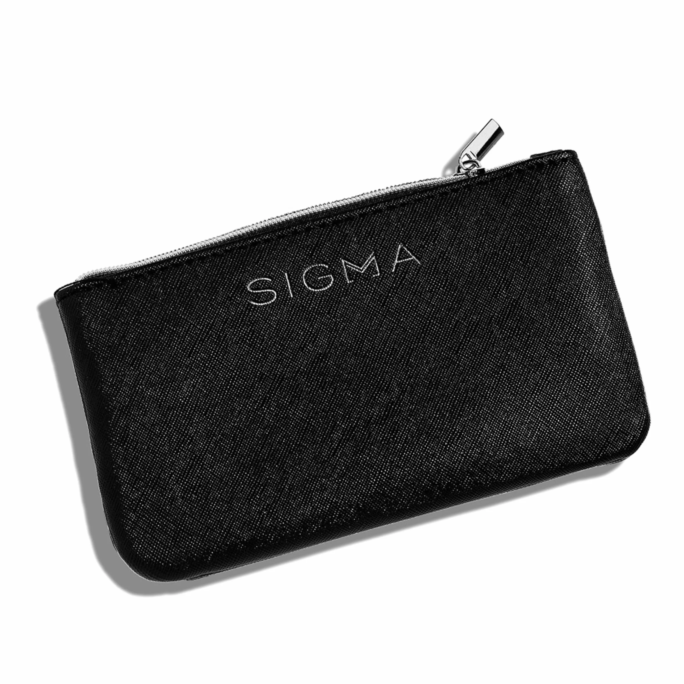 Sigma Beauty Glam 'N Glow - Juego de 3 pinceles para ojos, sombrear, doblar y difuminar, elegante estuche negro (4 piezas)