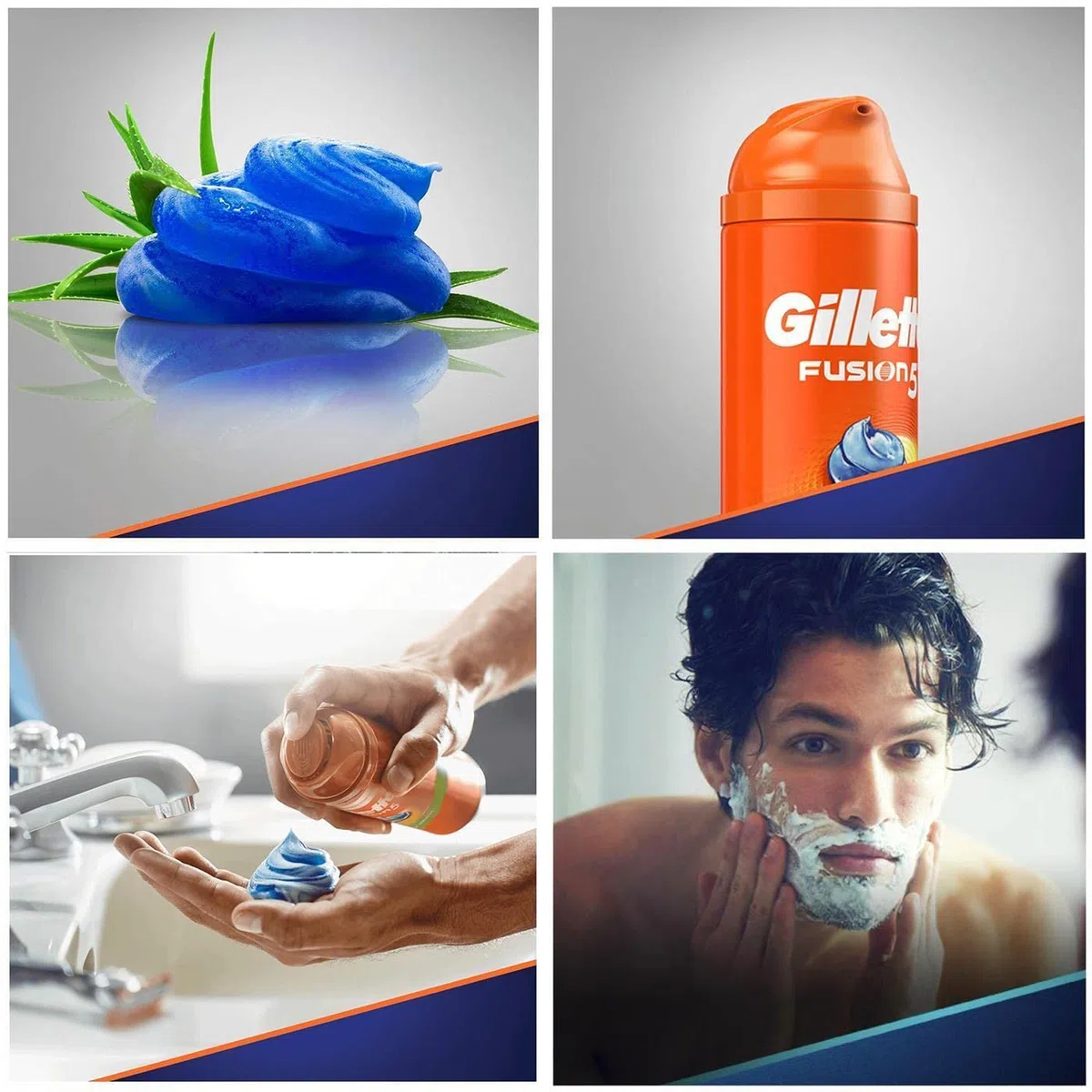 Gillette Fusion 5 Ultra sensible hombre afeitado Gel, 200 ml, pack de 6