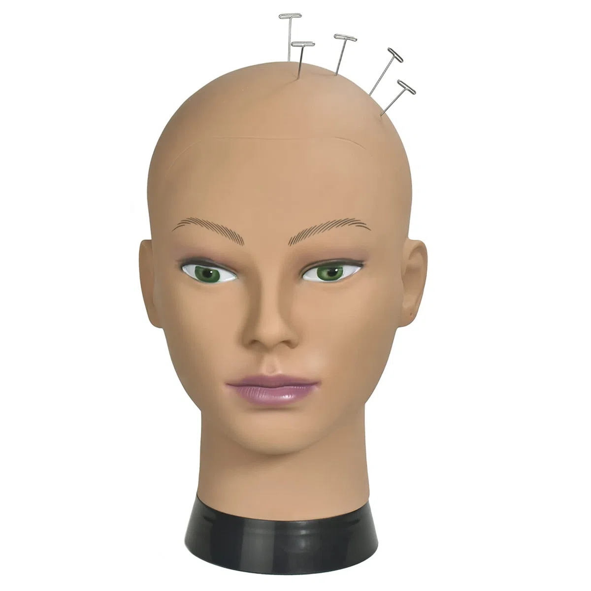 Cabeza de maniquí de entrenamiento femenino calvo para hacer pelucas y exhibición con abrazadera gratis