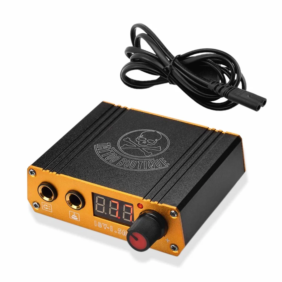 ATOMUS Tattoo Netzgerat Digital pantalla Tattoo máquina de alimentación para Liner Shader Tattoo Zubehor with Power Cable Black