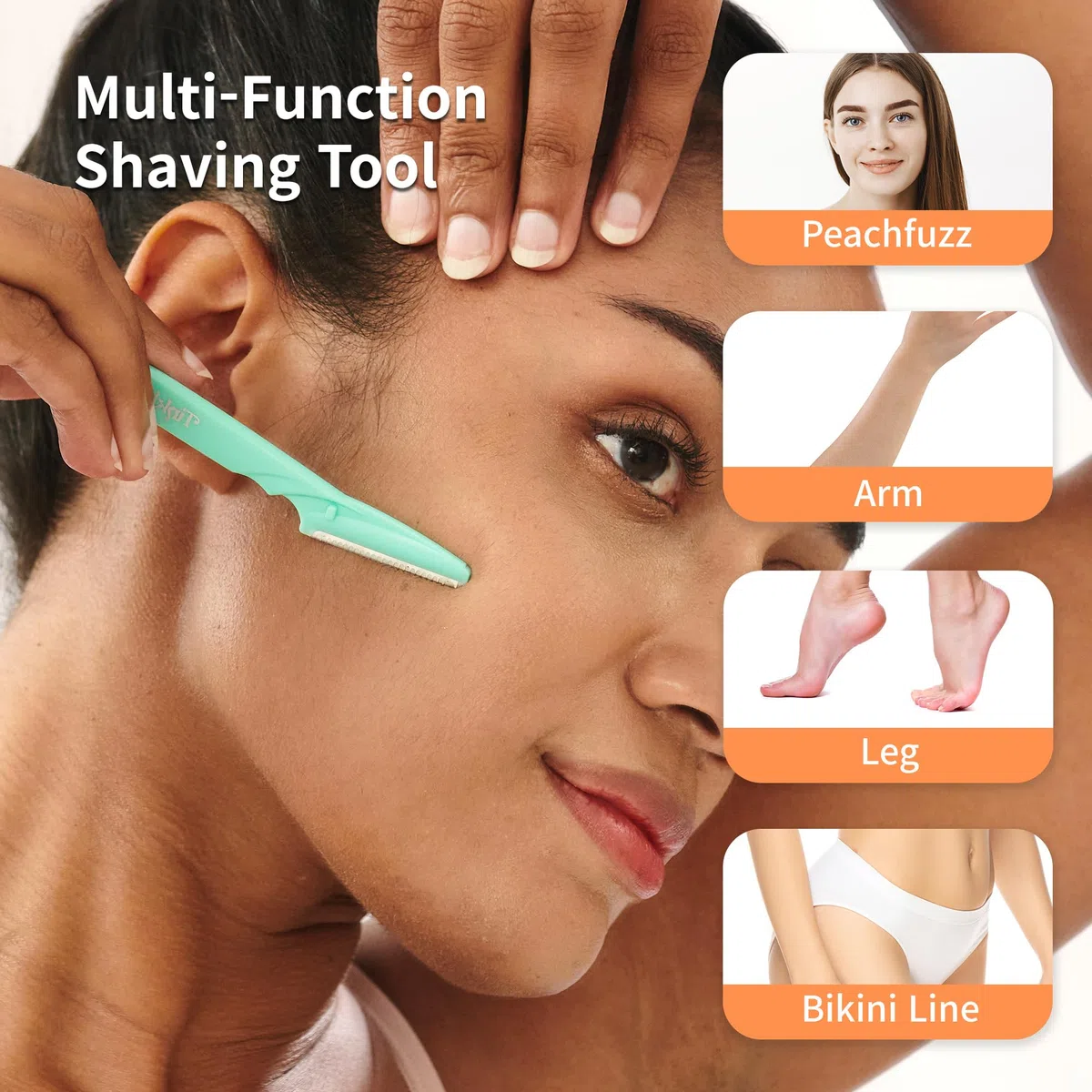 Dorco Tinkle - Maquinillas de afeitar para cejas, 12 unidades (4 paquetes de 3), recortadora de cejas de precisión y herramienta de dermaplaning para una depilación segura y sin esfuerzo, regalo de