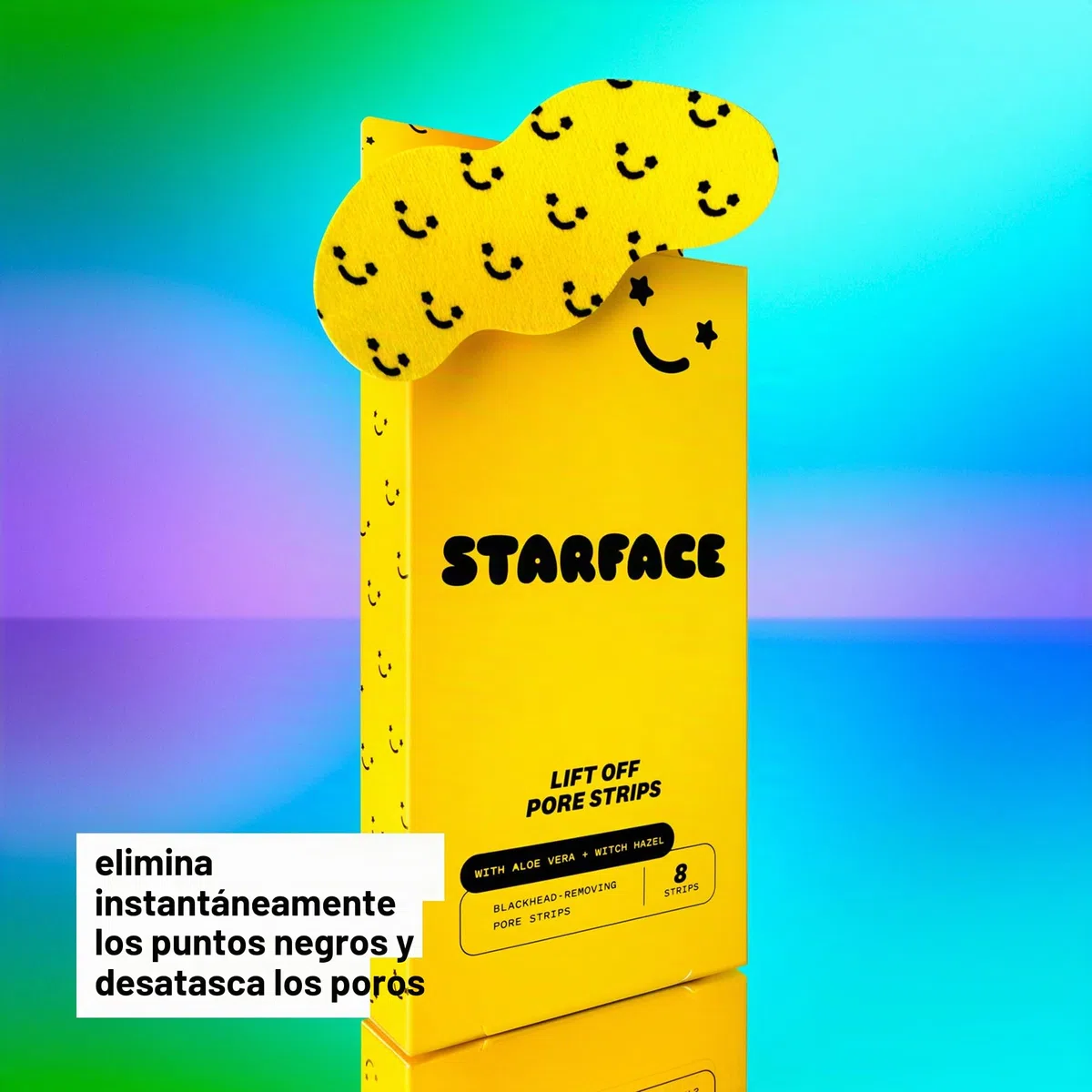 Starface Tiras de poros, removedor de puntos negros, tira de limpieza profunda para la nariz, parches para poros (amarillo, 8 unidades)