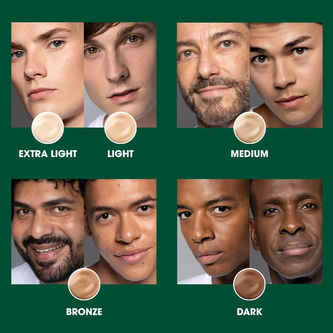 Shakeup Cosmetics BB Cream Hombre, Crema Hidratante con Color y SPF25, Cobertura Natural para Rojeces e Imperfecciones, Maquillaje Masculino Vegano, Hidratación 24h, Tono Medio, 50 ml, LET'S FACE IT