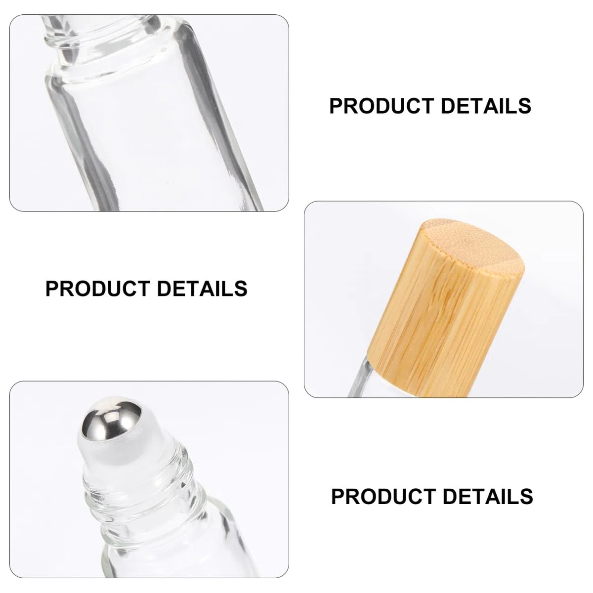 OUNONA Botellas Roll-on De Vidrio De 3.38In Para Aceites Esenciales Y Perfumes Mini Botellas Recargables Transparentes Antifugas Para Viajes Y Uso Diario