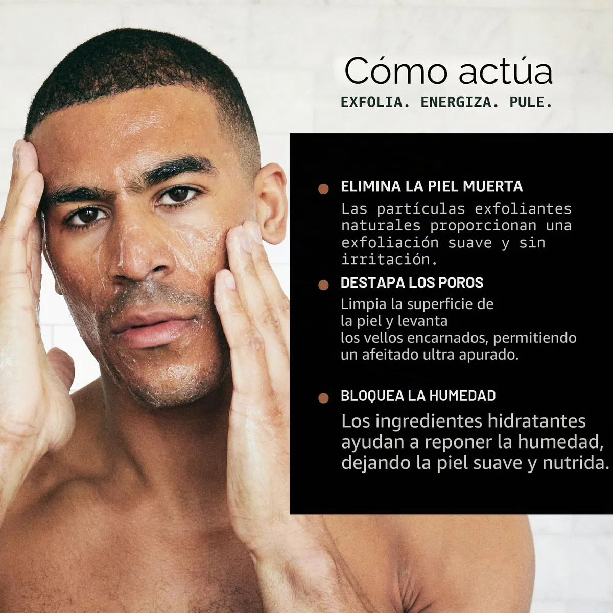 Brickell Men’s Exfoliante Facial Renovador, Exfoliante Facial Exfoliante Profundo Natural y Orgánico, 118ml