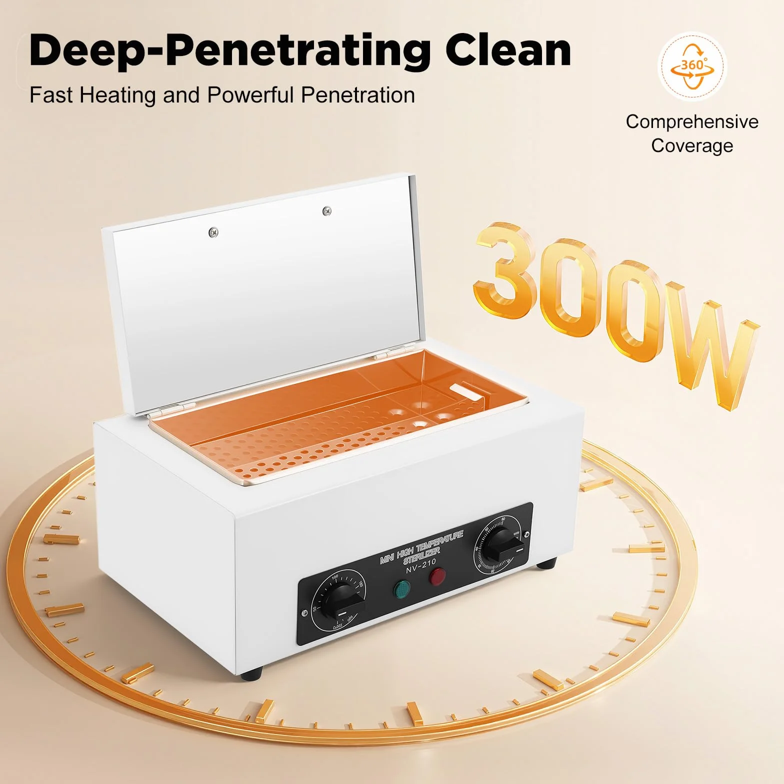 MINRS Esterilizador de aire caliente de 300 W, esterilizador de calor seco, desinfección 220 ℃ con temporizador, dispositivo de esterilización para uñas, para salones de belleza, salones de uñas,