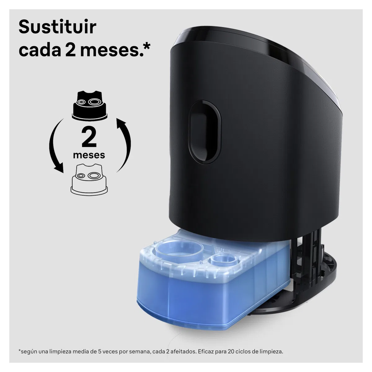Braun ShaverCare 3en1 Cartuchos para El Centro de Limpieza SmartCare, Pack de 6 - Recambios con Limpiador de Afeitadora Eléctrica Hombre, Aroma Fresco de Limón