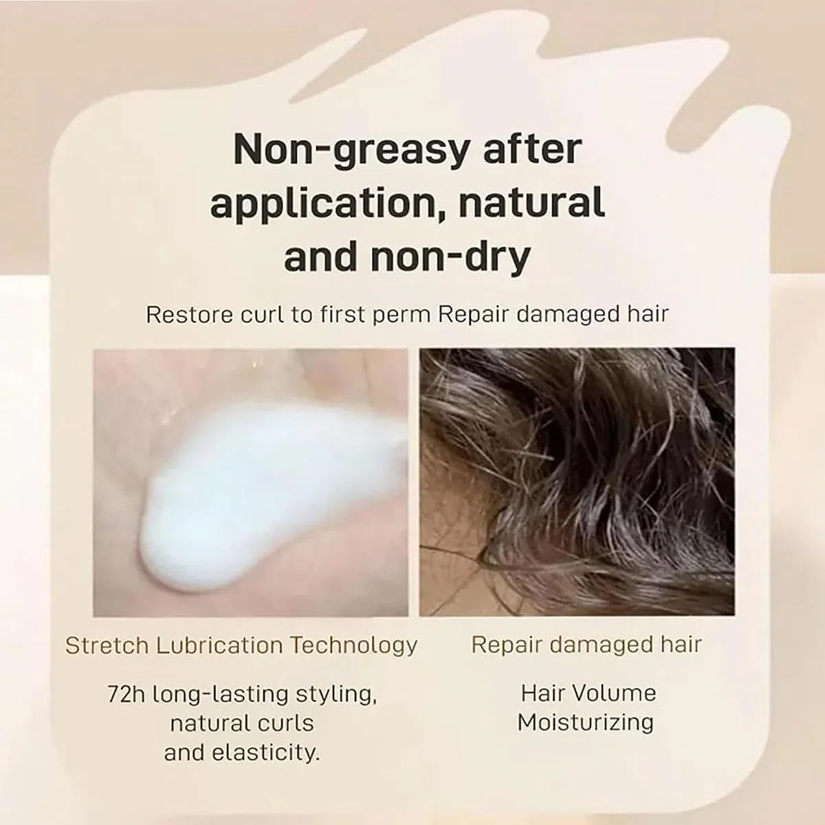 Shiren Zhuangshu Curly Hair, Elastina Para El Cabello, Long-Lasting Styling Marroquí Volumen Hidratante Elasticidad, Shiren Zhuangshu, Crema de Peinado Hidratante Marroquí, Brillo Anti-Frizz (1pcs)