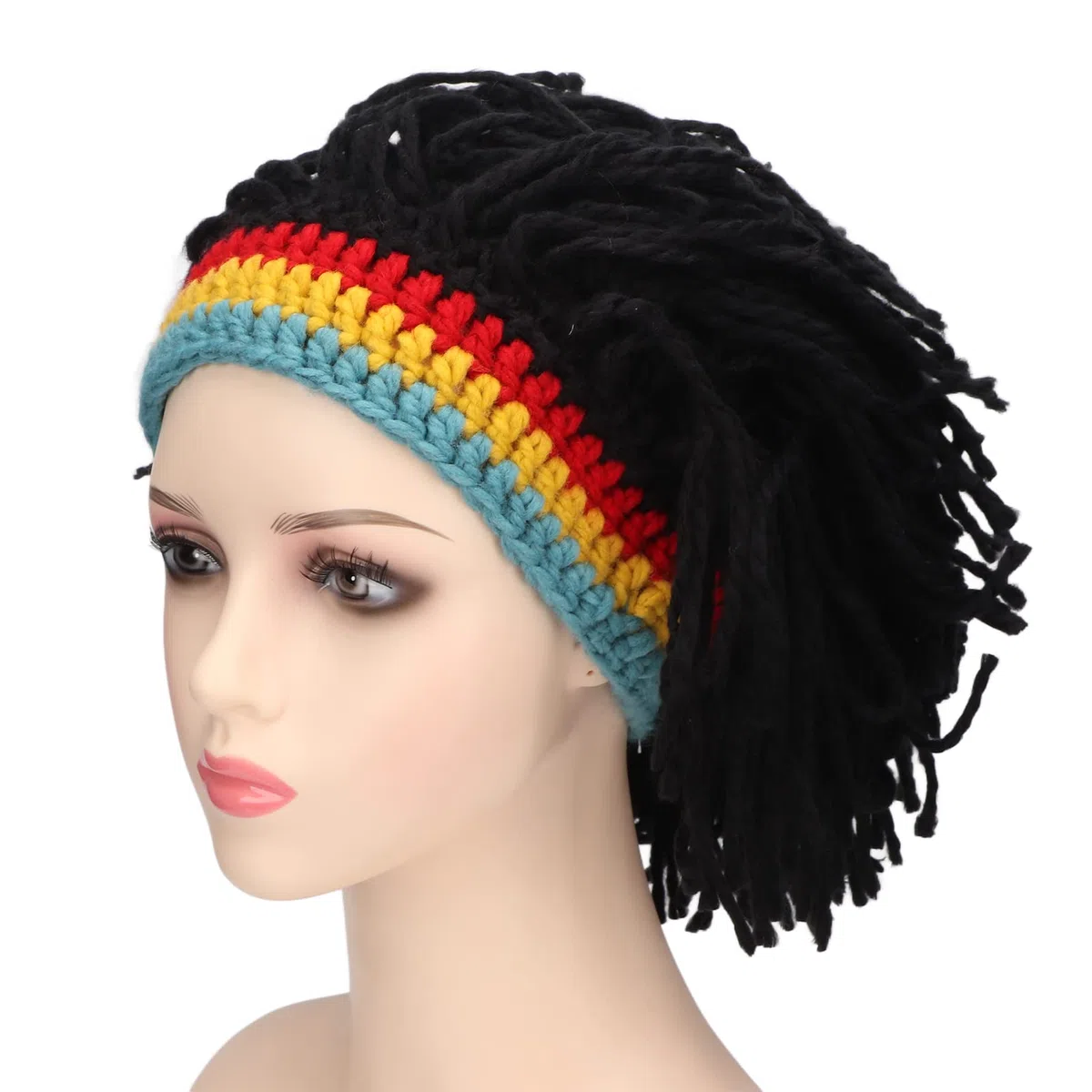 Topyond Gorros De Peluca Divertidos De Punto Alta Elasticidad Mantener Caliente Gorro De Punto con Rastas Sombreros Hombres Ropa De Invierno para Hombres Navidad Halloween Pelucas Para Niñas