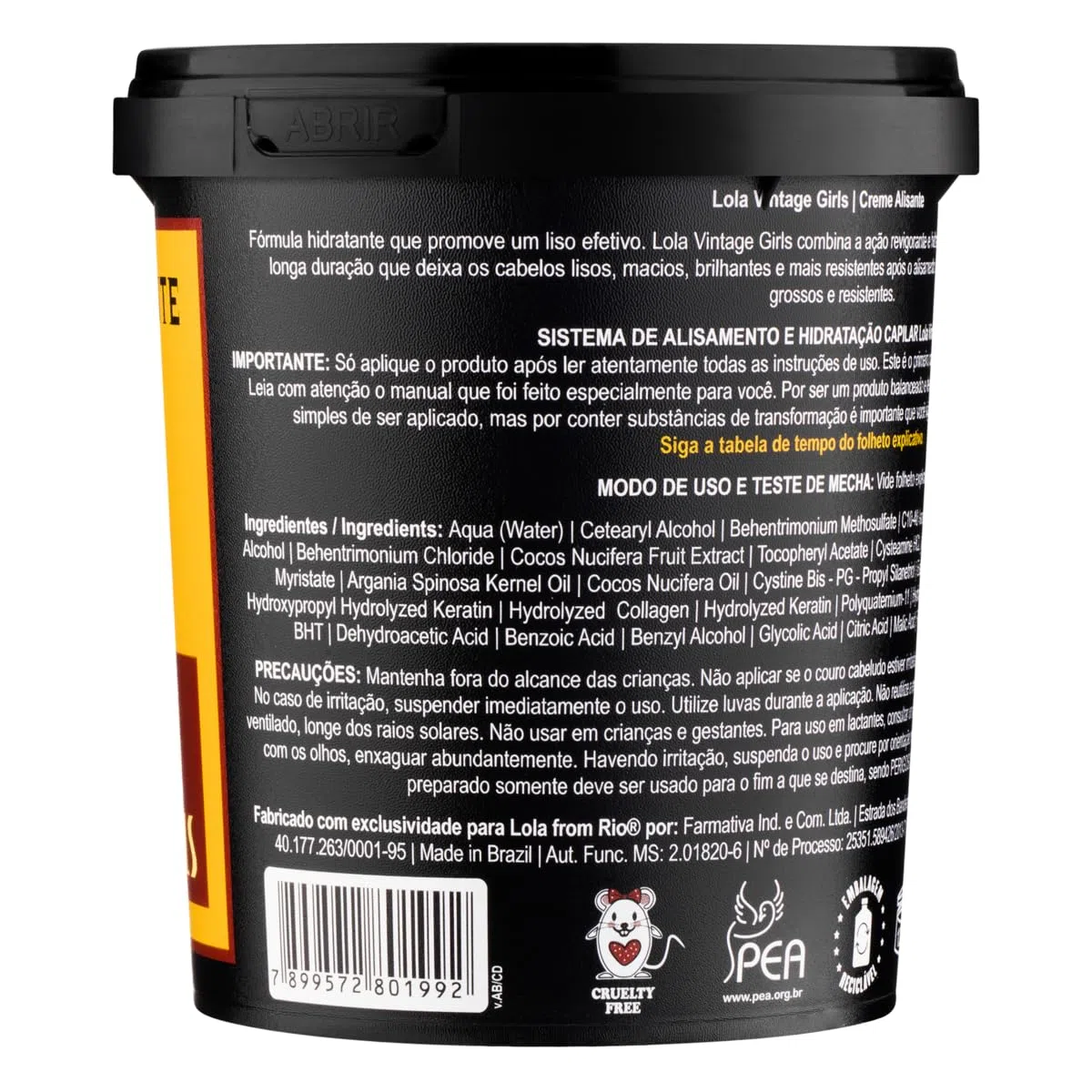 Lola Cosmetics Vintage Girls Grande - REDUTOR DE Volume 850G, Único, 850 ML, 850