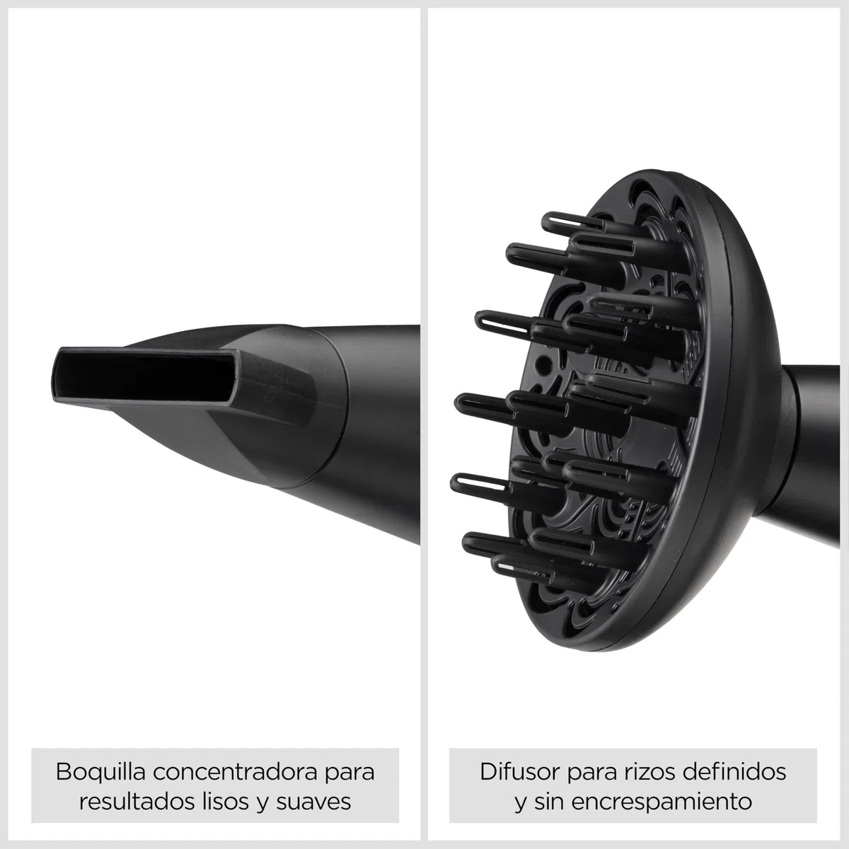 BaByliss Secador de Pelo Turbo Smooth - Secador potente de 2200W, Difusor grande, Tecnología iónica antiencrespamiento, 3 ajustes de temperatura 2 velocidades, Negro, D572DE