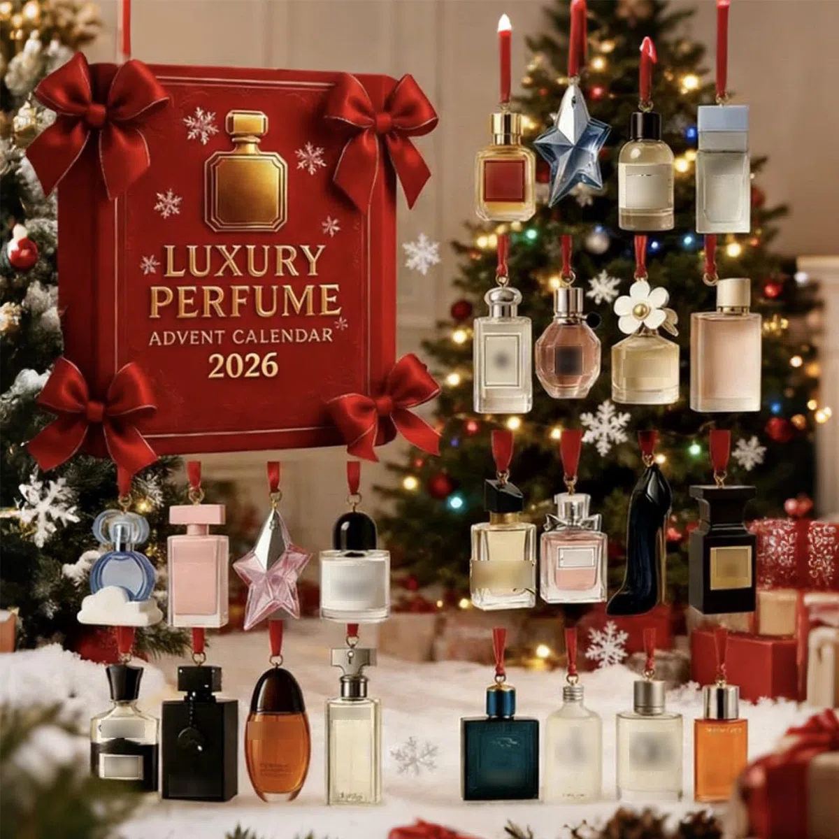 Calendario de Adviento de Lujo de Perfume 2026, 24 Días de Exhibición de Perfumes Regalo, 24 Días de Fragancias de Diseñador para Mujeres y Hombres - Set de Regalos Premium de Cuenta Regresiva para