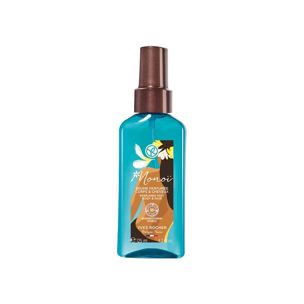 Yves Rocher Monoï - Ambientador perfumado para cuerpo y cabello, ambientador refrescante con fragancia irresistible, 1 botella de 125 ml