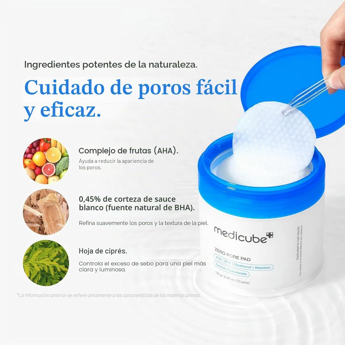Medicube ZERO PORE PAD 2.0, 70 Piezas - Almohadillas Faciales Exfoliantes Suaves con AHA, BHA, PHA, Centella Asiática y Árbol de Té para Tratamiento de Piel