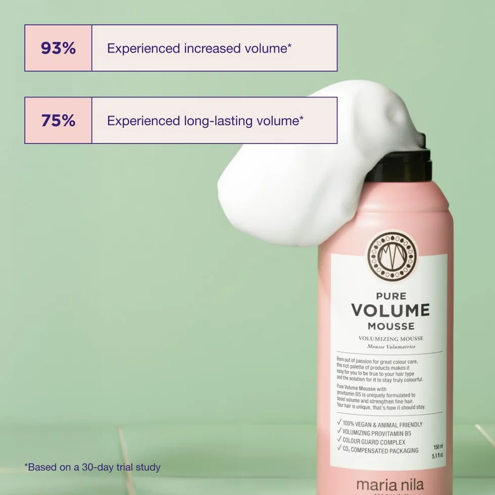 Maria Nila Pure Volume, La vitamina B5 aporta volumen al cabello fino, 100% vegano y libre de sulfatos/parabenos