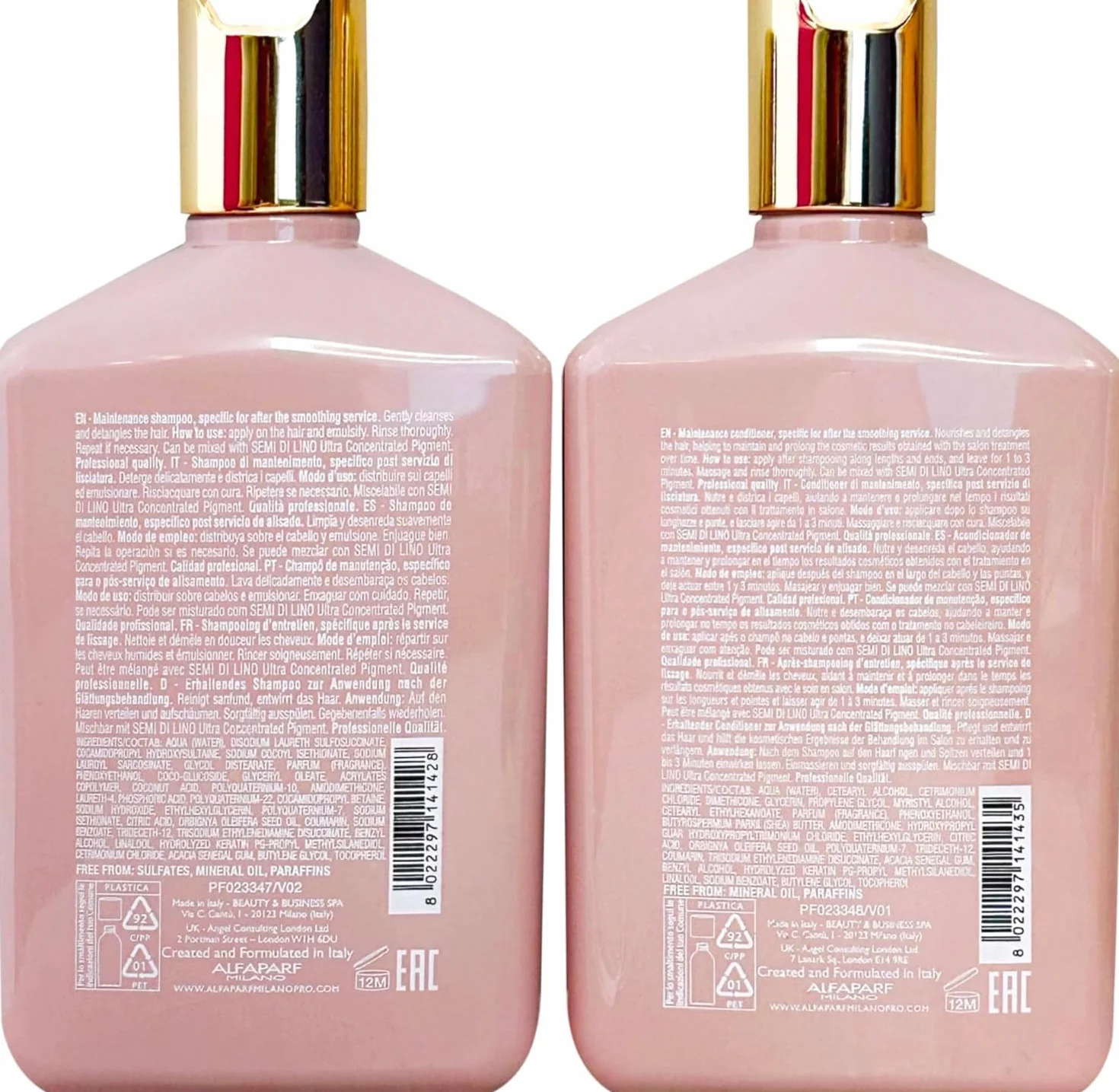 Alfaparf Keratin Therapy Lisse Design Maintenance Shampoo250ml Conditioner250ml