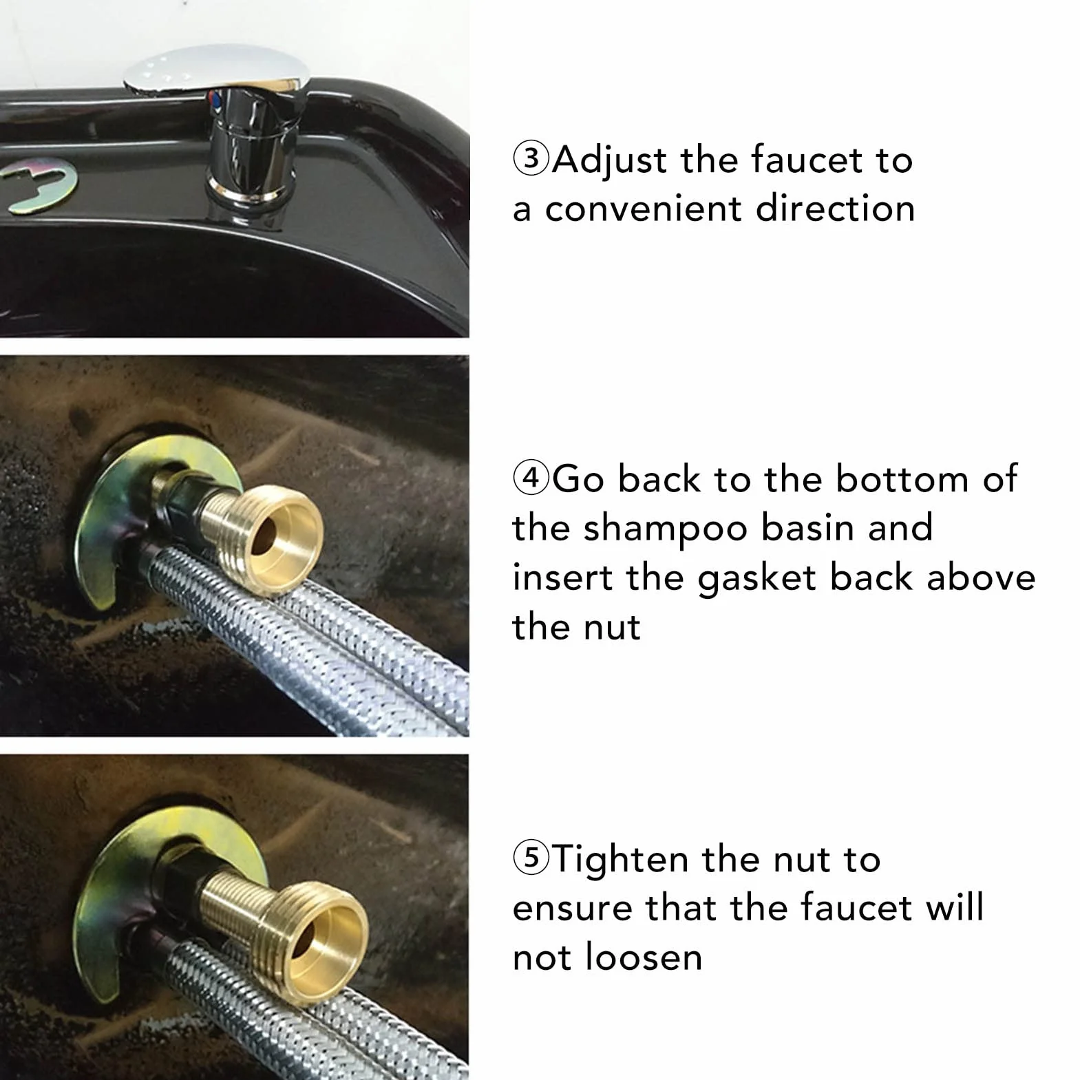 Generic Grifo para Lavabo de Champú de Salón, Válvula Mezcladora de Aleación Manguera para Grifo de Lavabo de Champú Profesional con Revestimiento Electrochapado para Peluquería