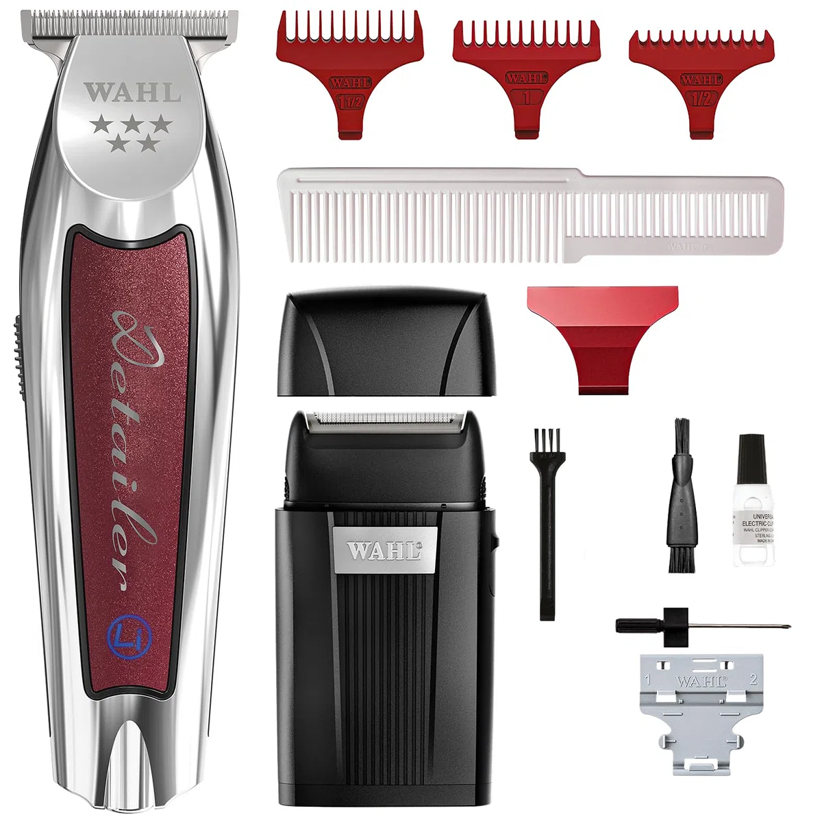Wahl Paquete profesional de recortadora y afeitadora, recortadora inalámbrica para barberos, hoja en T ancha para líneas rectas, acabado de desvanecimiento ultra cerrado, perfecto para uso en salones