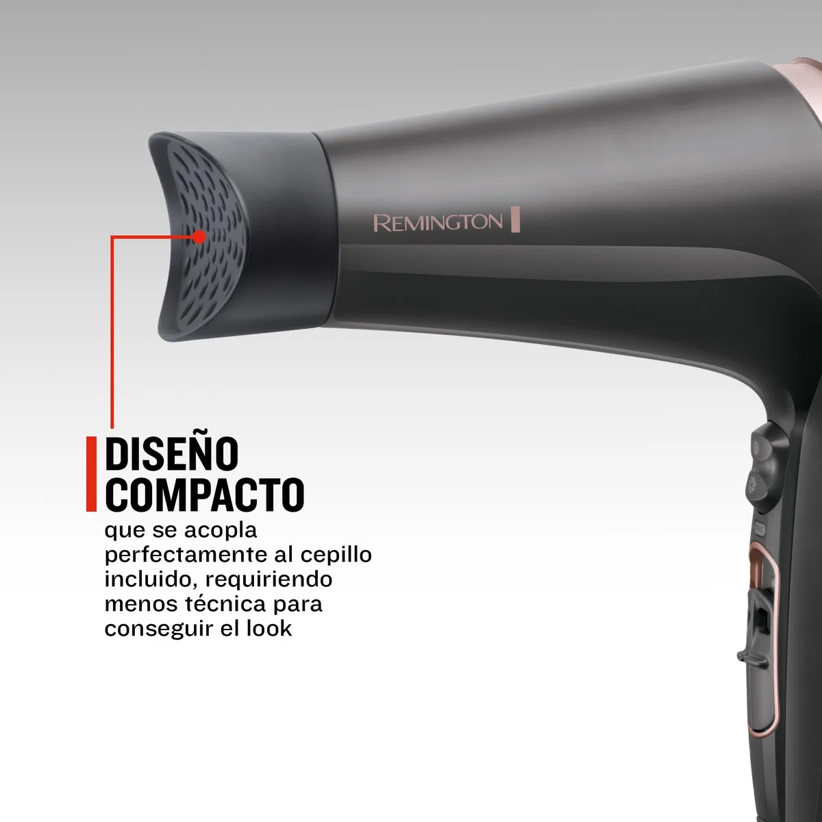 Remington Secador de Pelo Curl & Straight Confidence, 2 en 1 Alisa y Riza, Iónico, 2200 W, 2 Concentradores, 1 Difusor y Cepillo de Barril, 3 Temperaturas, 2 Velocidades, Color Negro Y Rosa, D5707