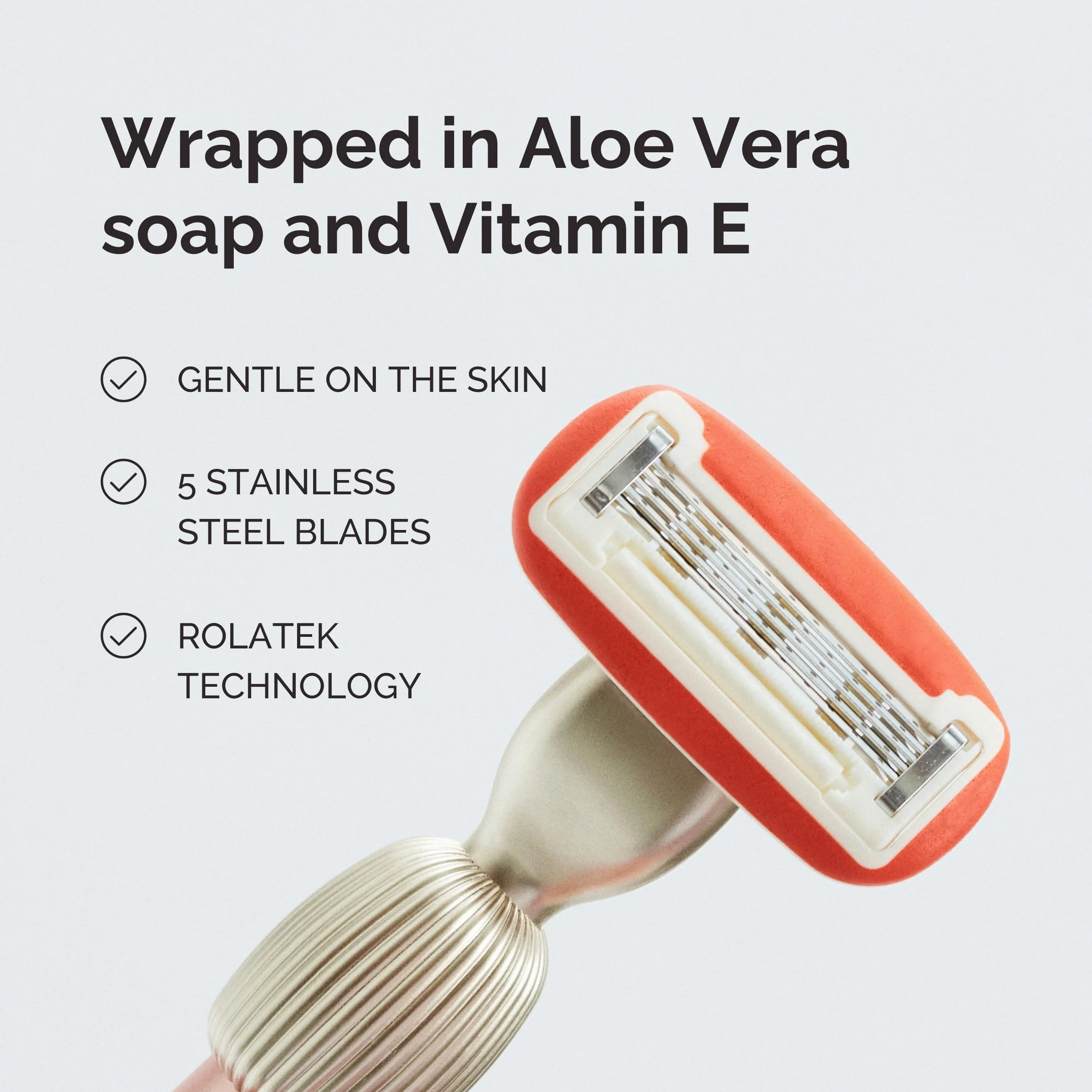 Fler The Razor Starter Set - Maquinilla de Afeitar para Mujer con Cabezales Intercambiables, con Soporte y 2 Cuchillas de Repuesto, Maquinillas unisex, Cuchilla con Aloe Vera, Vitamina E (Rosa)