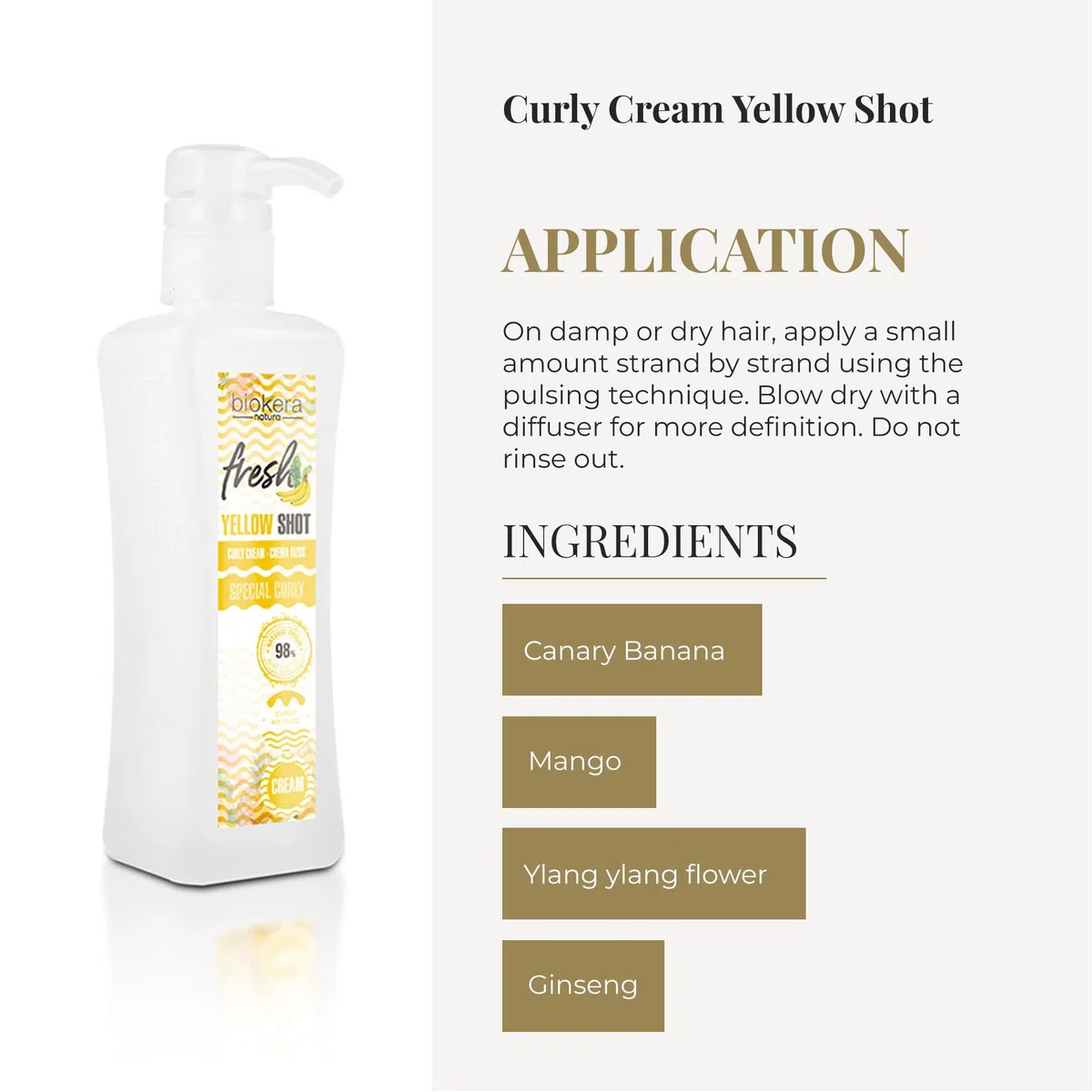 SALERM - Activador de Rizos en Crema - Curly Cream Yellow Shot - 300 ml - Biokera Fresh - Rizos Definidos - Hidratación Profunda del Cabello - Elimina el Encrespamiento - Sin Sulfatos ni Parabenos
