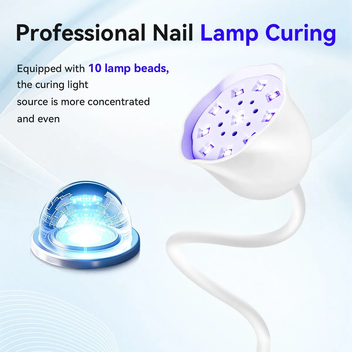 JODSONE Mini lámpara LED inalámbrica para uñas UV, recargable portátil para uñas de gel, sensor automático, lámpara LED de uñas blanca