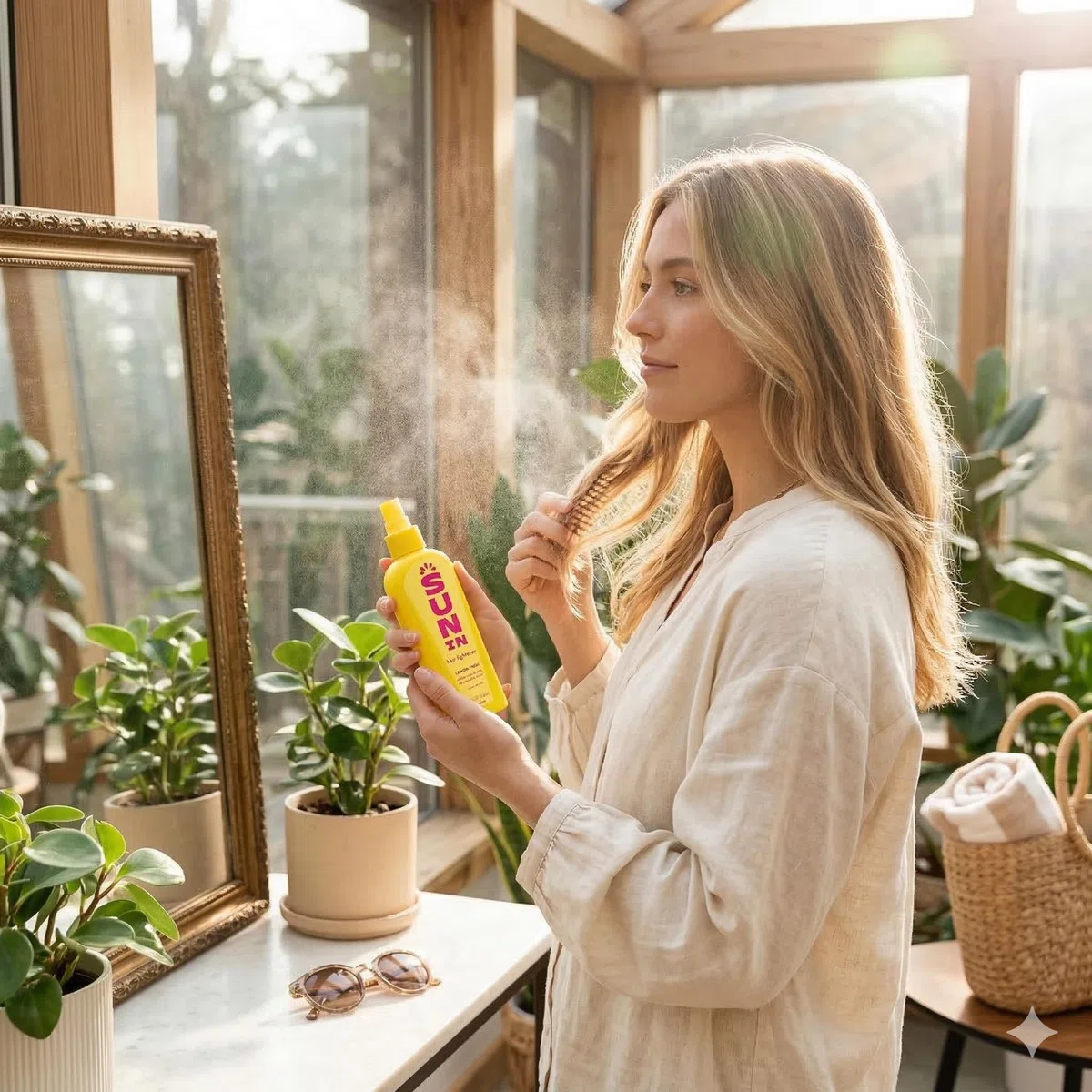 Sun In Lemon Fresh Aclarador de Pelo con Camomila y Extractos Naturales, Sin Parabenos, Ideal para Rubias y Castañas, Aclara Suavemente y Da Brillo Natural. Paquete de 1, 138 mililitros