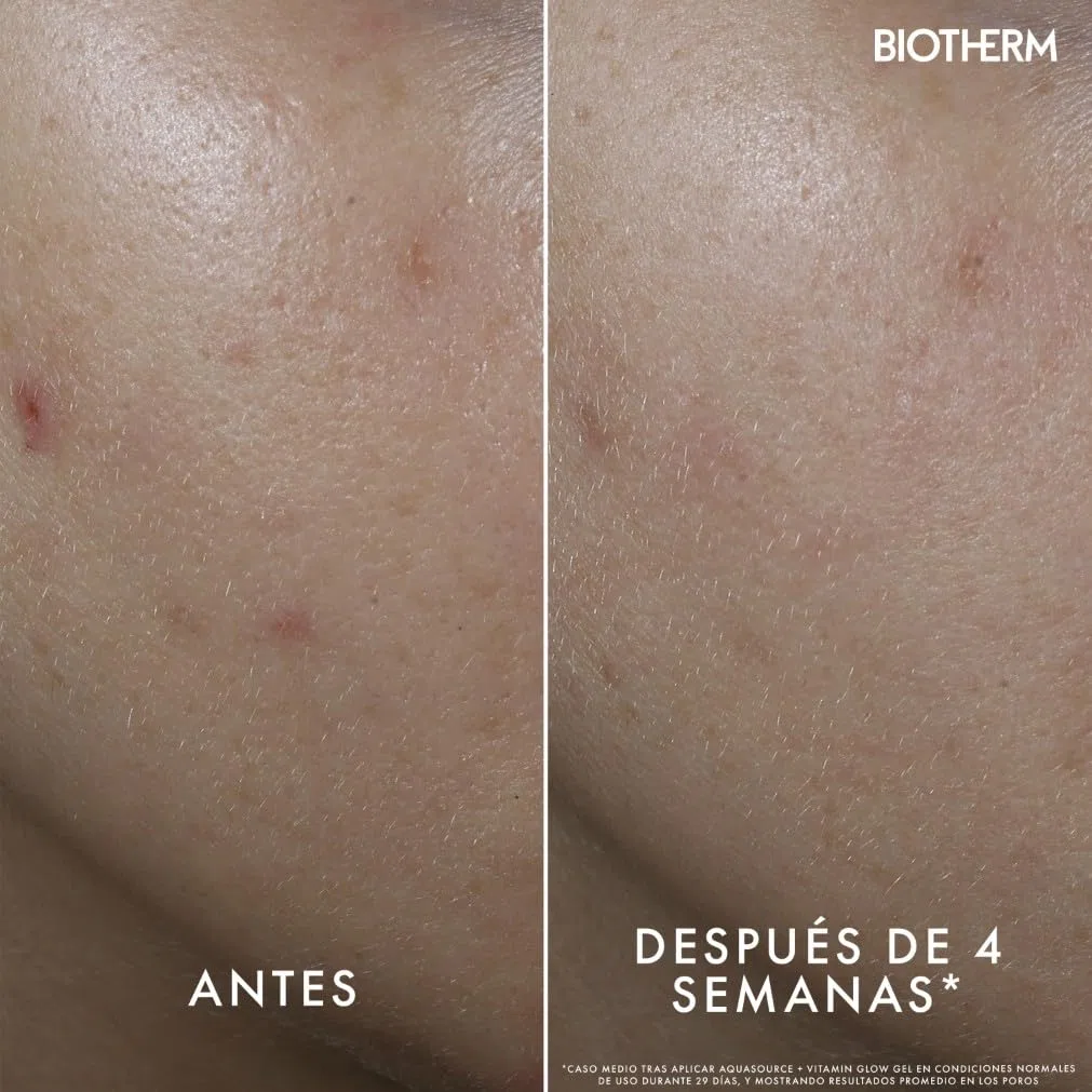 Biotherm Aquasource Vitamin Glow, Gel Crema Hidratante, Rostro Luminoso, Barrera Cutánea Reforzada, Enriquecido con Vitamina B3 y Astaxantina, 50 ml.