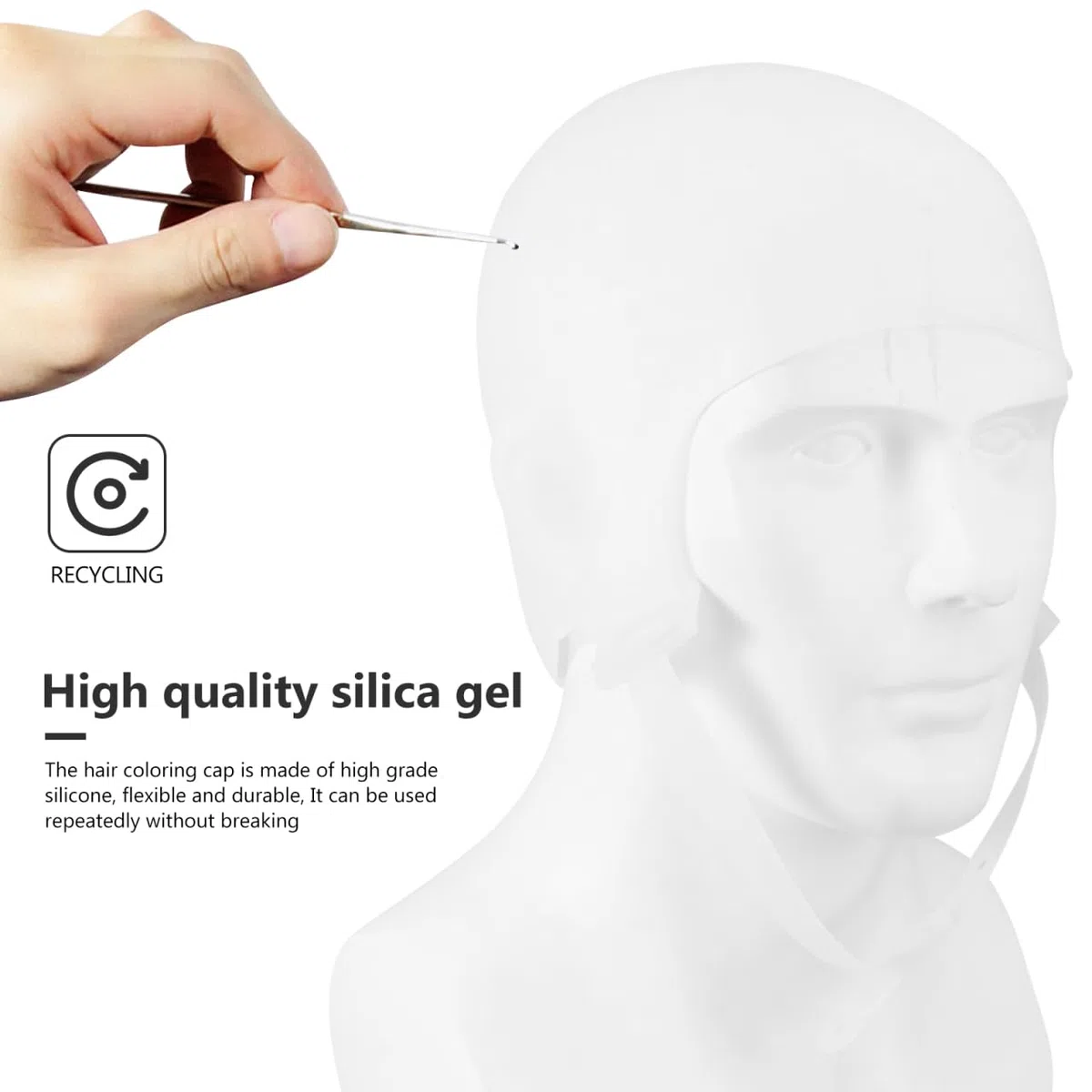 SHERCHPRY Gorro De Peluquería Premium De Silicona Para Teñir Gorro Para Mechas Círculos Pequeños