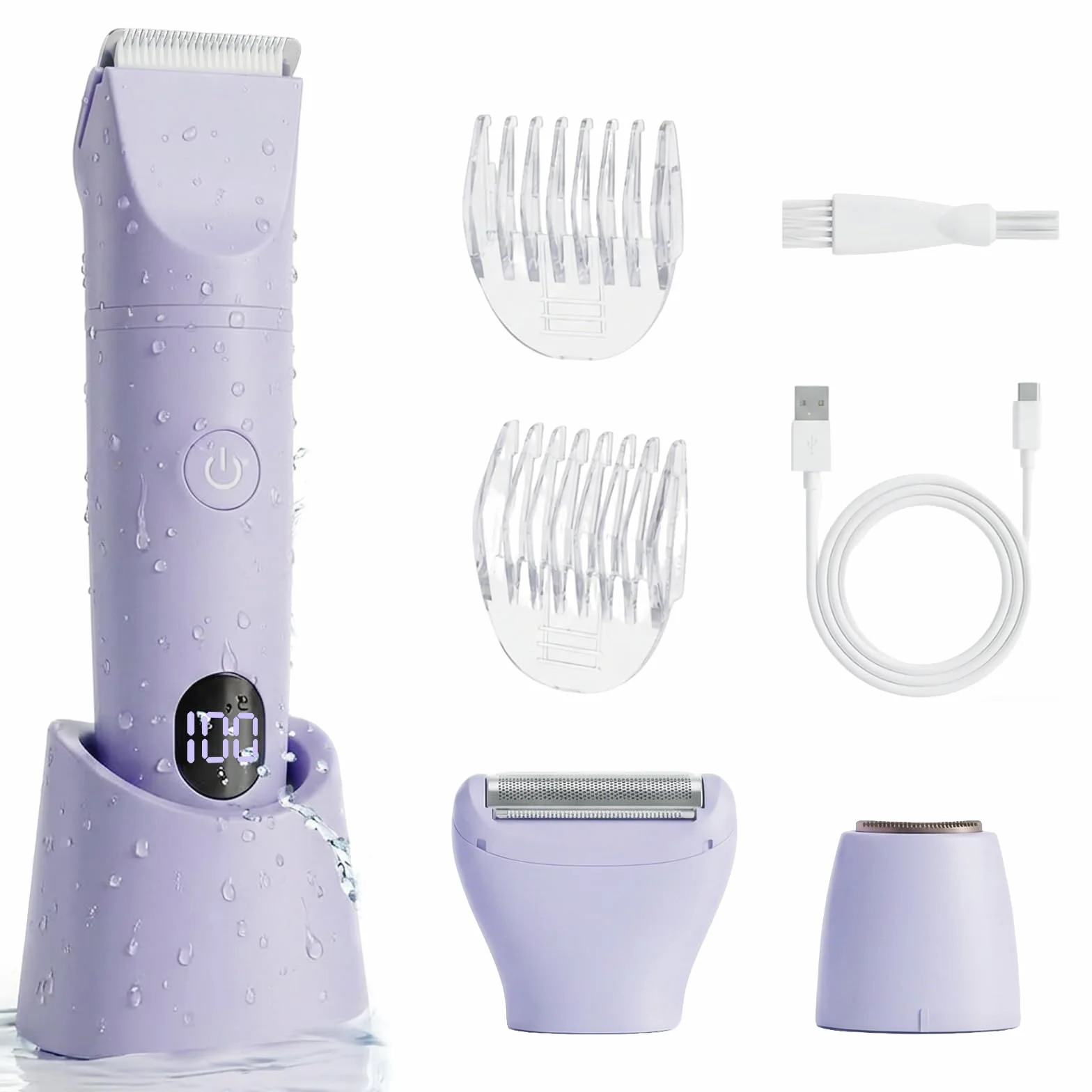 Carehabi Afeitadora Eléctrica para Mujer Depiladora Electrica Mujer Recortadora Femenina Electrica Impermeable Impermeable IPX6 para Bikini Axilas Piernas