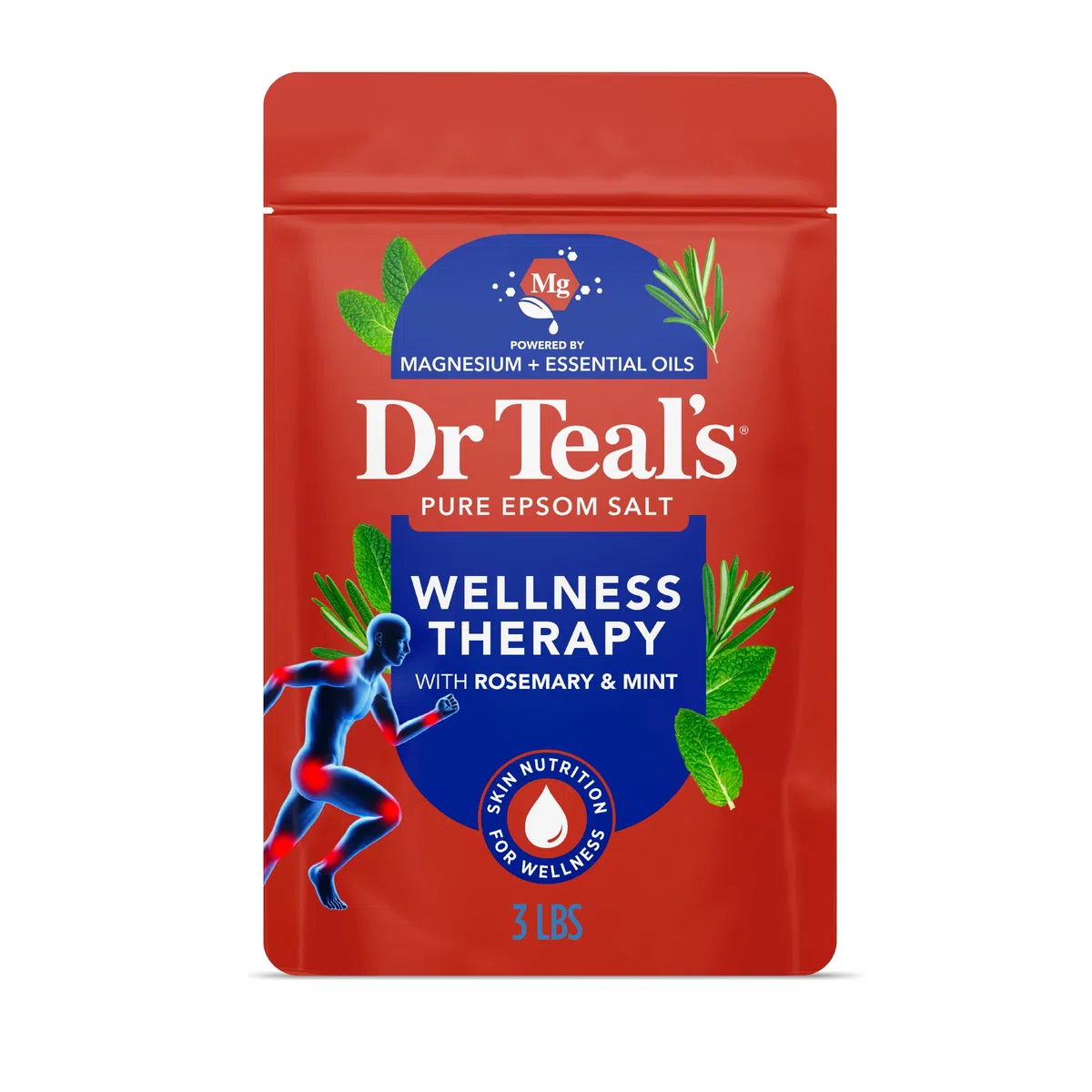 Dr Teal's Wellness Therapy - Sales de Epsom de 3 libras, transparente