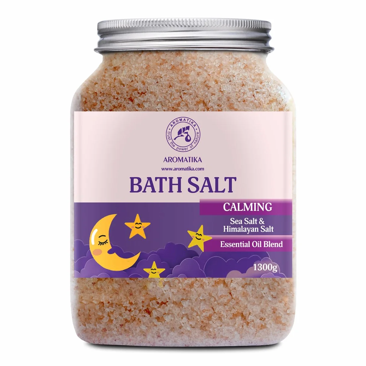Sales de Baño Calmante 1300g con Aceite Esencial de Sándalo & Lavanda & Bergamota - 100% Sales Naturales Marinas - Relajante - Cuidado Corporal - Cuidado Corporal - Aromaterapia